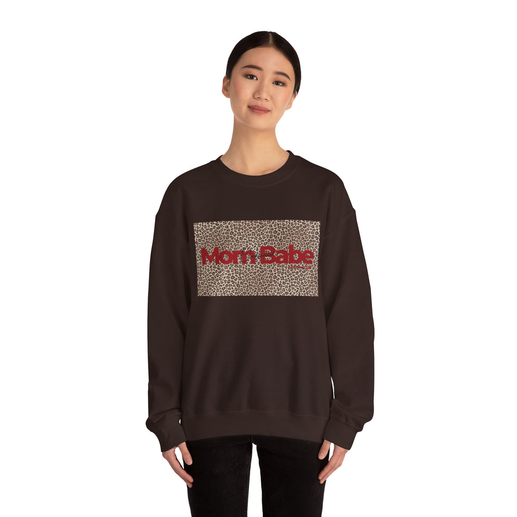 Overstimulated Mom Babe — Leopard Graphic Sweatshirt