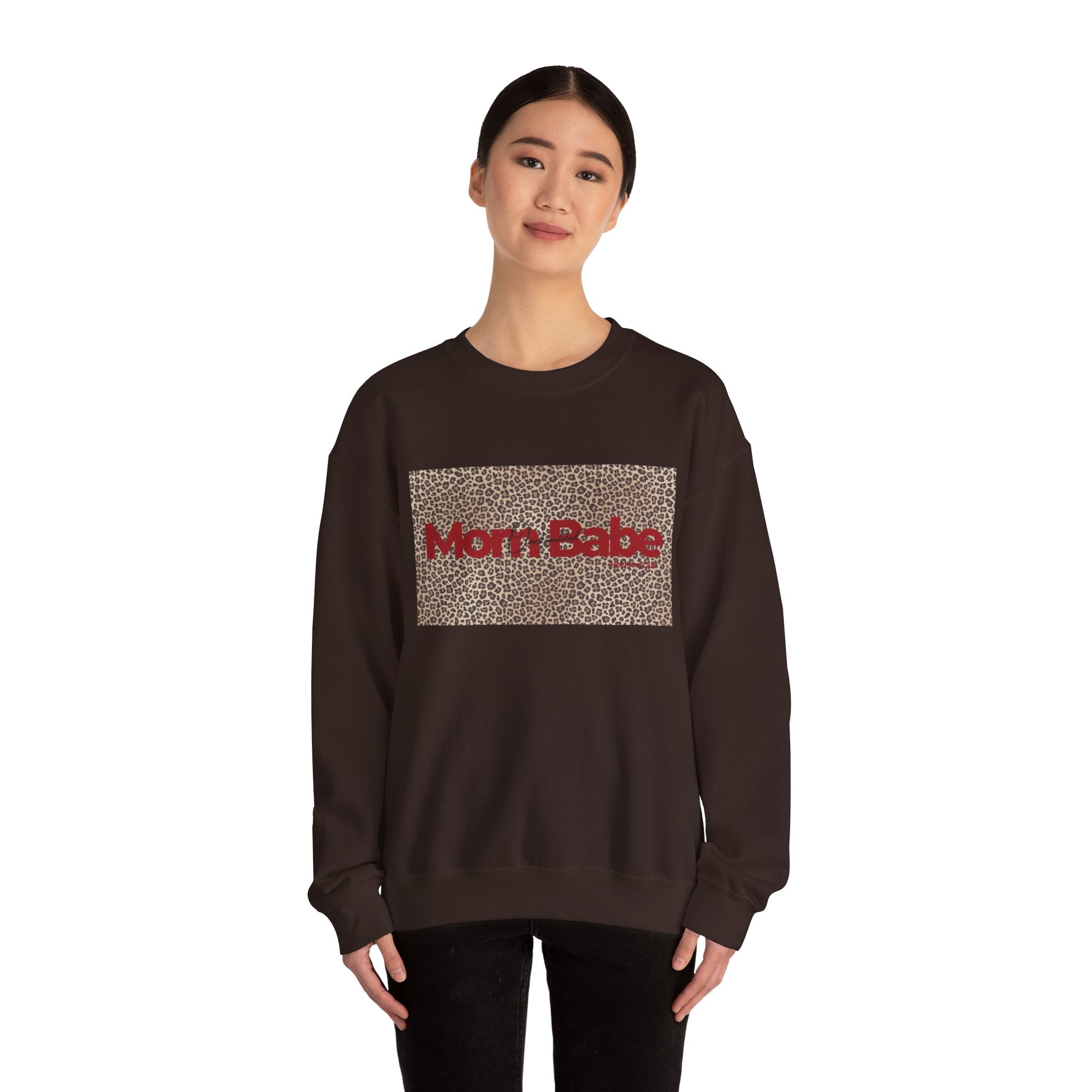 Overstimulated Mom Babe — Leopard Graphic Sweatshirt