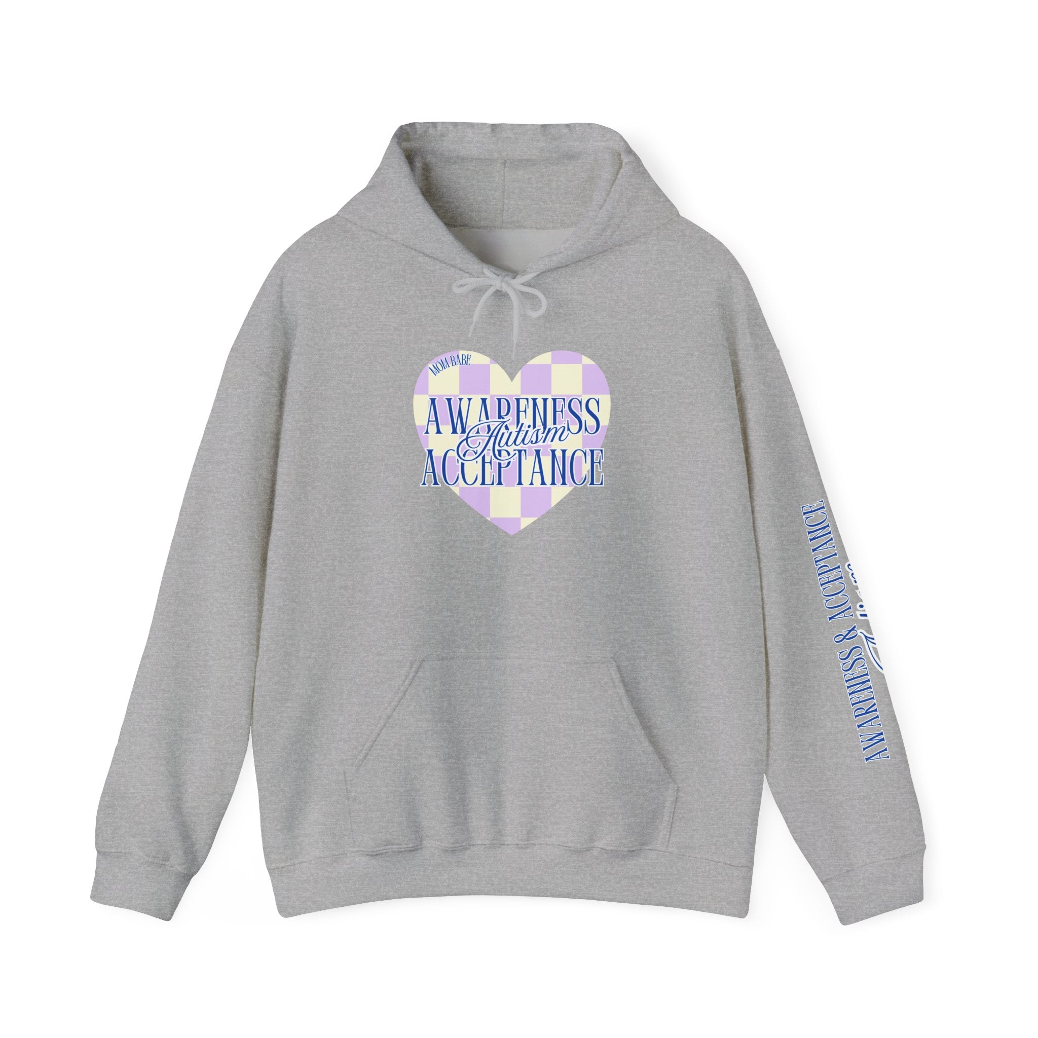 Autism Awareness and Acceptance — Checkered Heart Hoodie