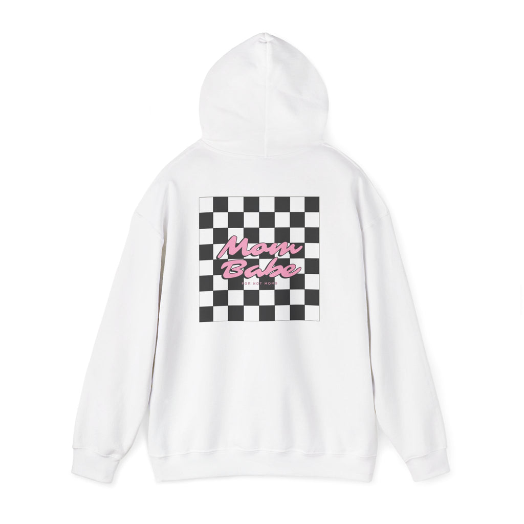 Mom Babe For Hot Moms - Checkered Graphic Hoodie