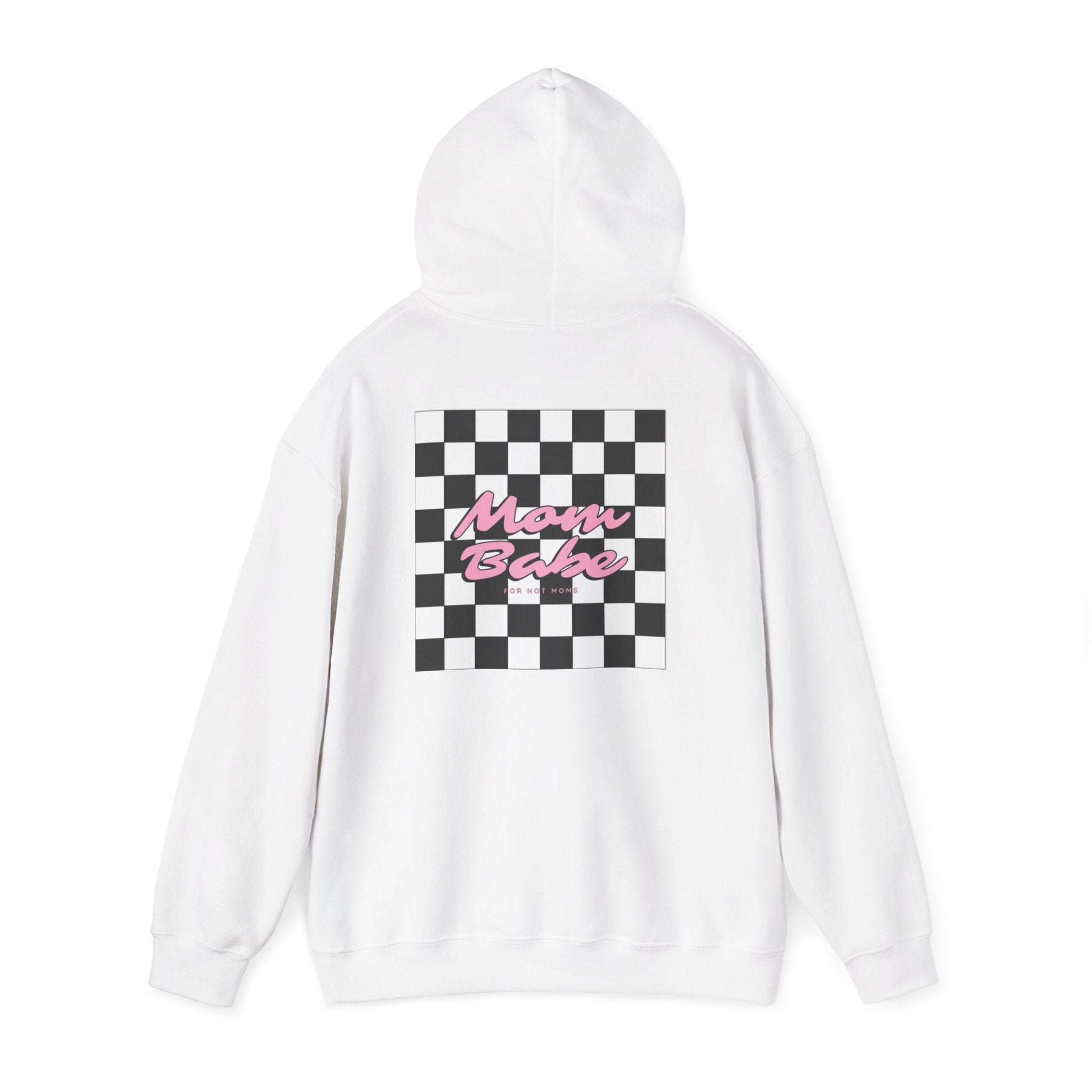 Mom Babe For Hot Moms - Checkered Graphic Hoodie