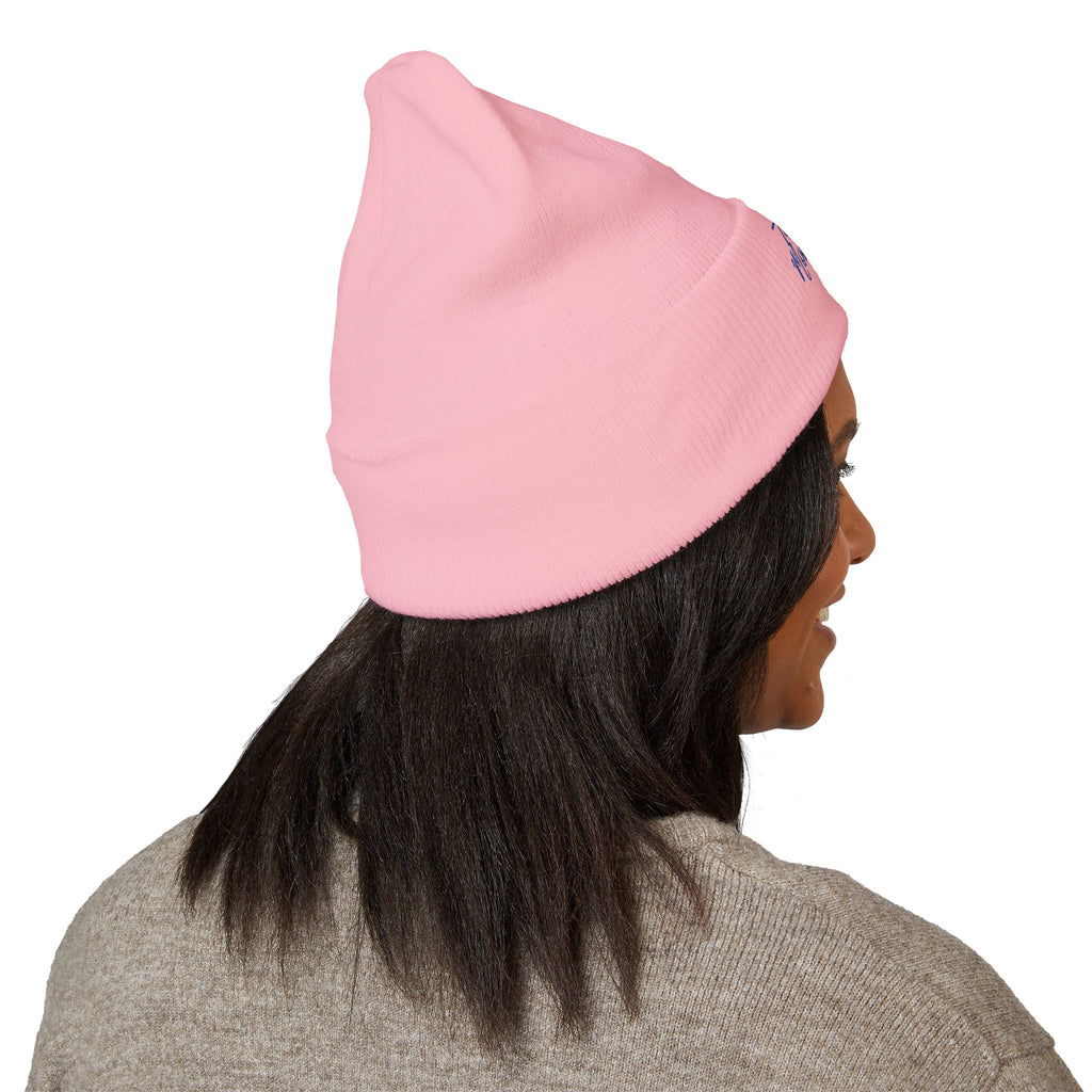 Tired AF Mom Babes Beanie - Blue and Red Embroidery
