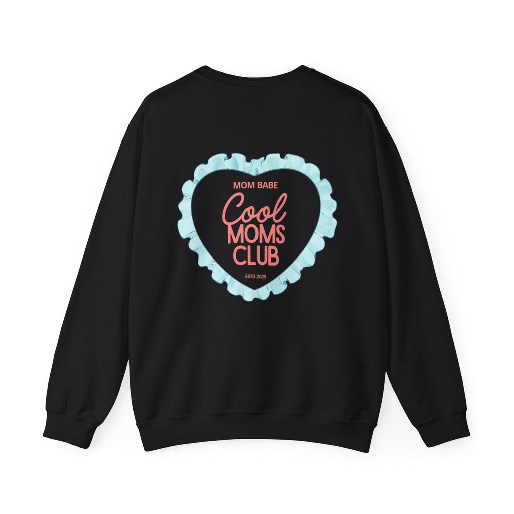 Mom Babe Cool Moms Club - Ruffled Heart Graphic Sweatshirt