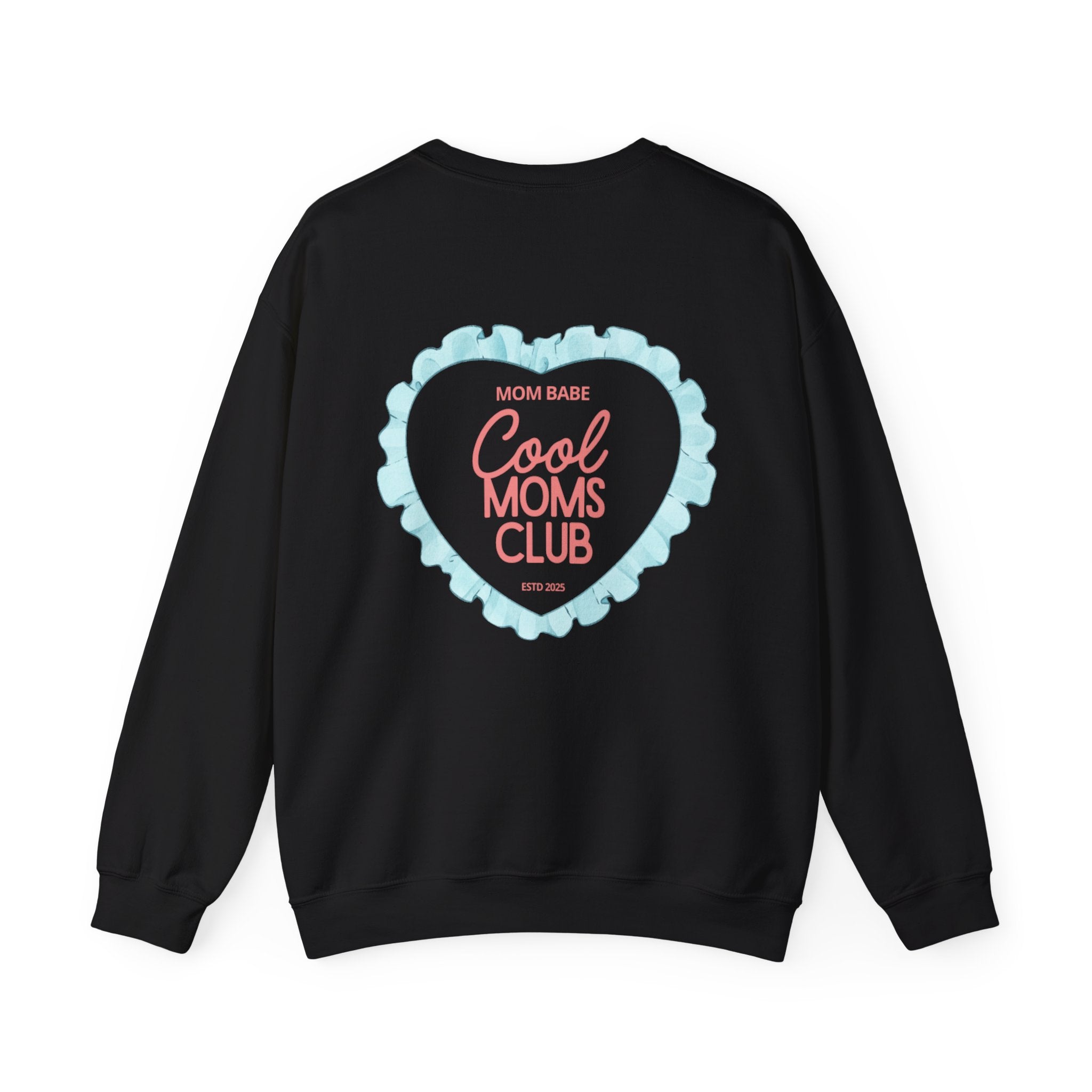 Mom Babe Cool Moms Club - Ruffled Heart Graphic Sweatshirt