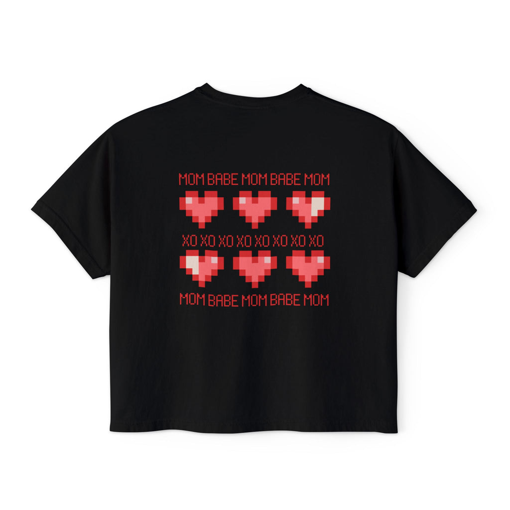 Mom Babe XOXO - Pixel Heart Graphic Tee