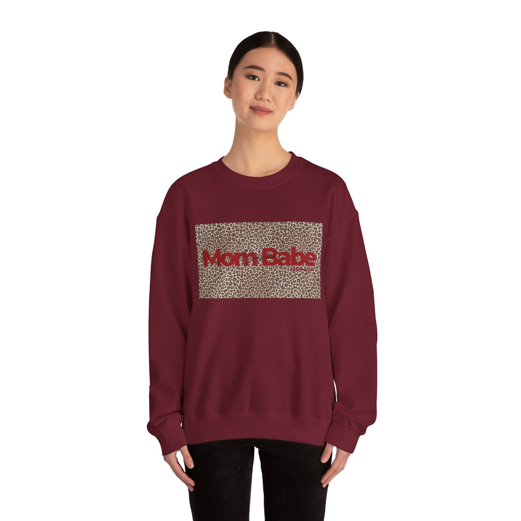Overstimulated Mom Babe — Leopard Graphic Sweatshirt