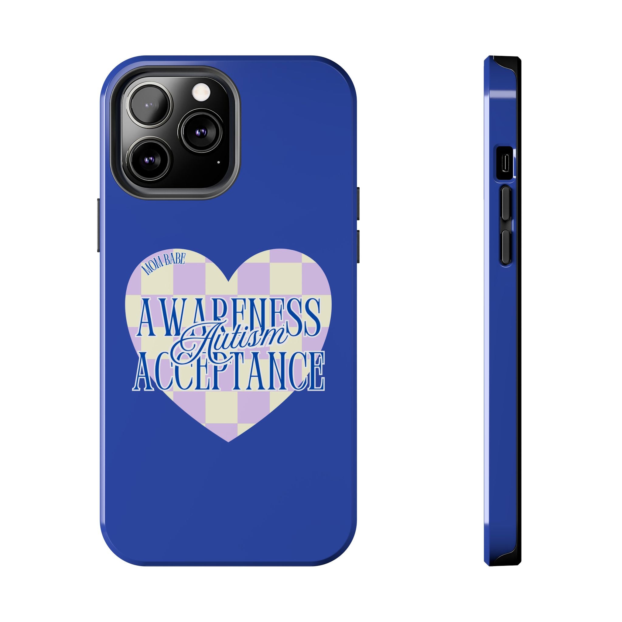 Autism Awareness and Acceptance — Checkered Heart Phone Case
