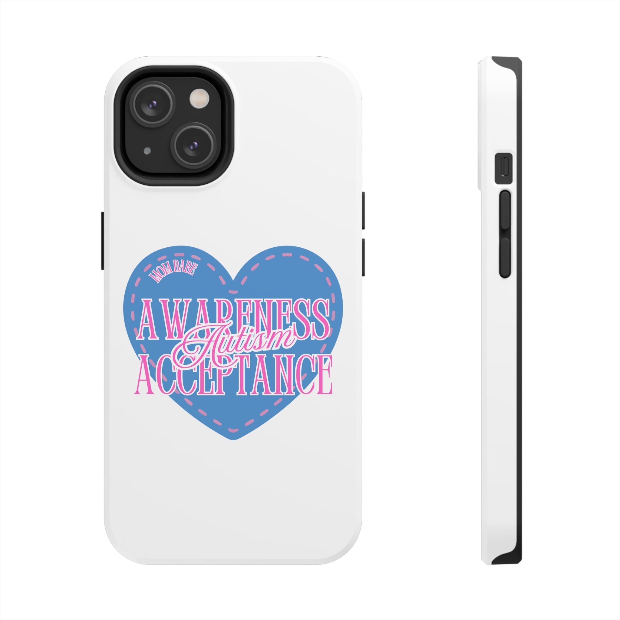 Autism Awareness and Acceptance — Stitched Heart Phone Case