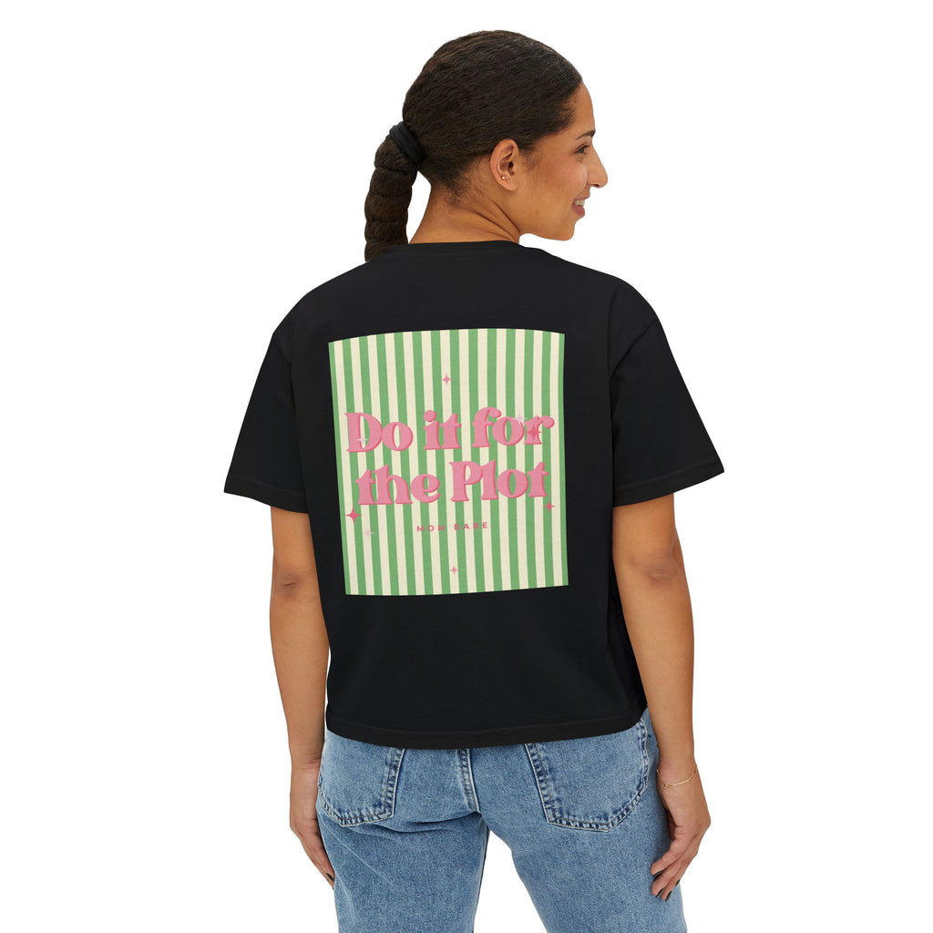Do It For The Plot Mom Babe - Striped Graphic Tee