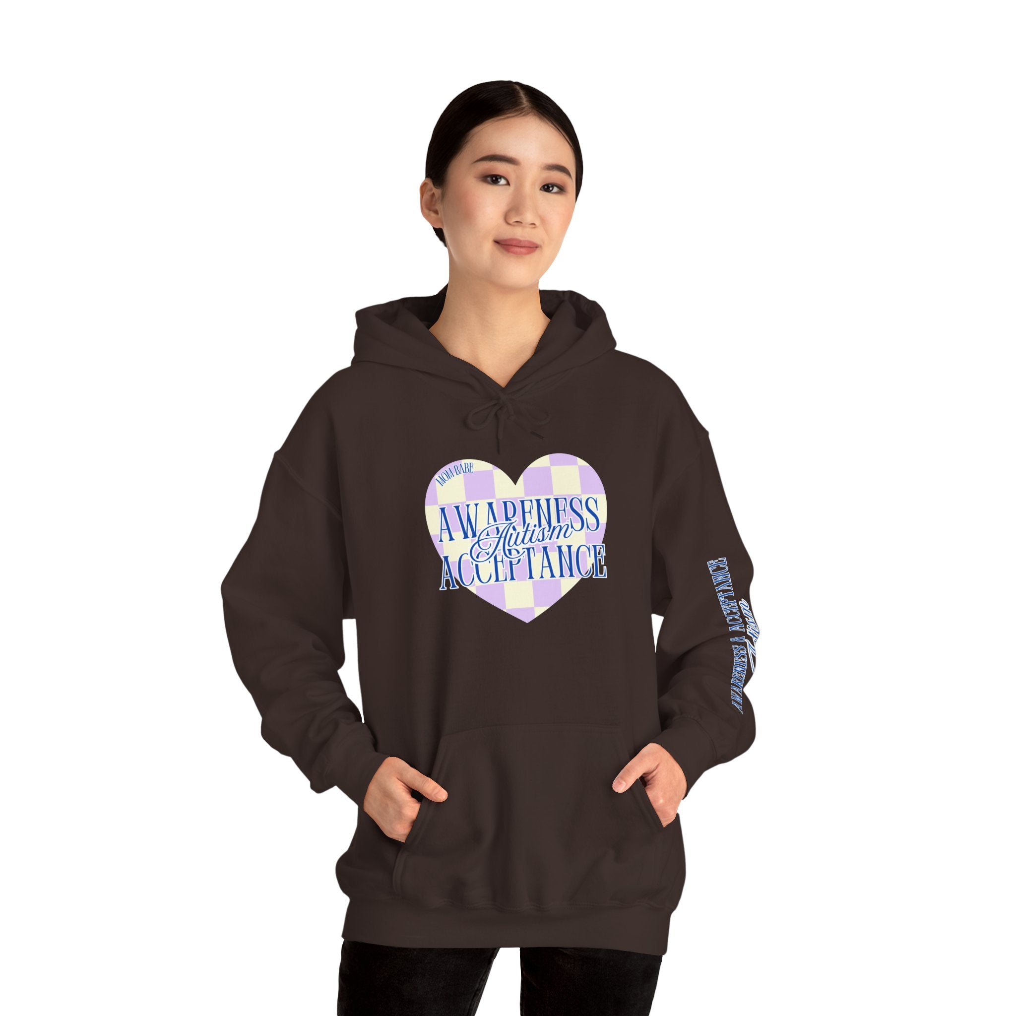 Autism Awareness and Acceptance — Checkered Heart Hoodie