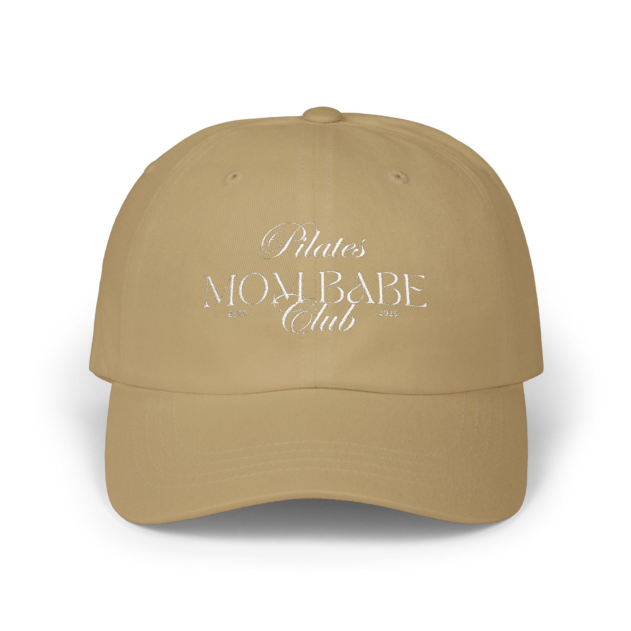 Pilates Mom Babe Club — White Embroidered Cap