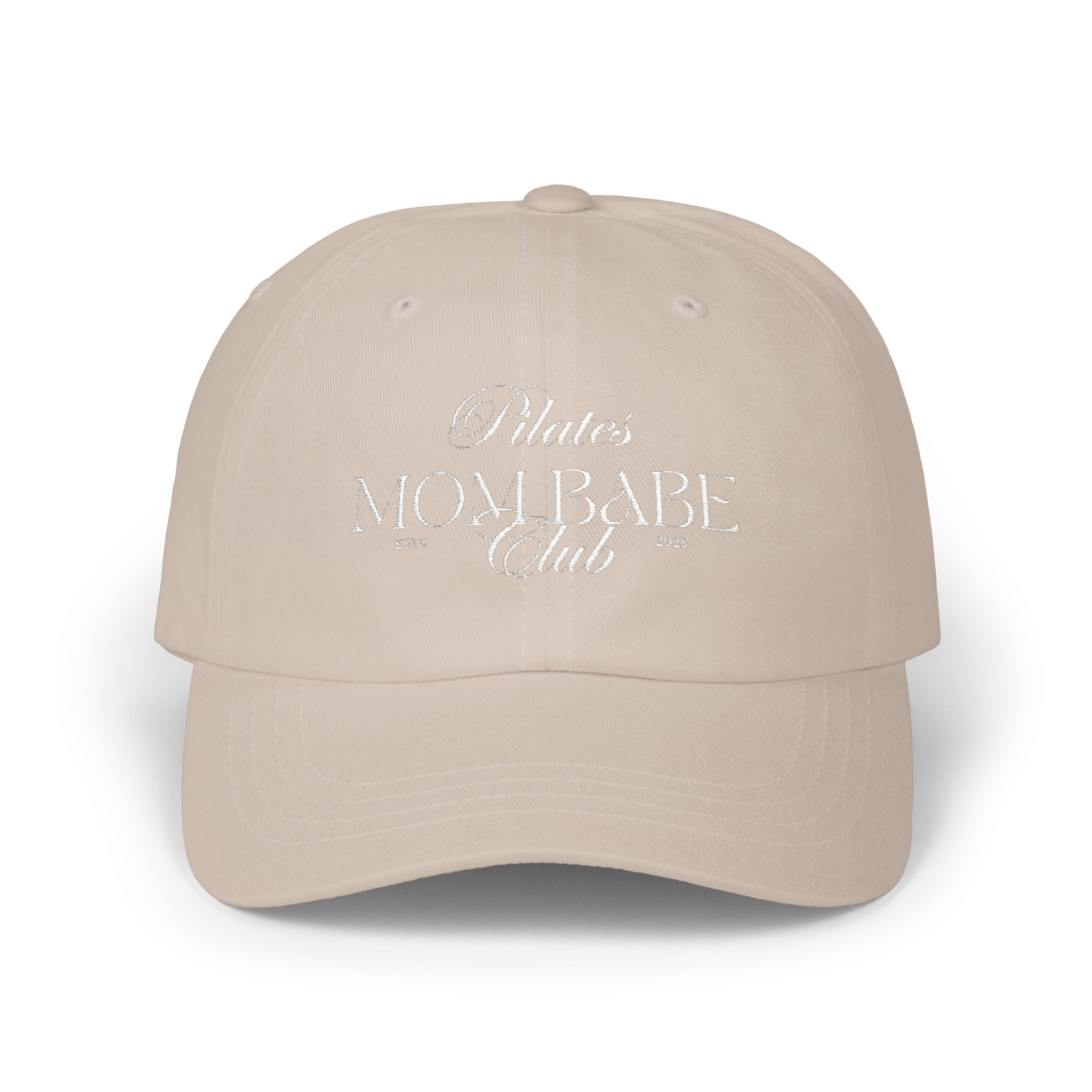 Pilates Mom Babe Club — White Embroidered Cap