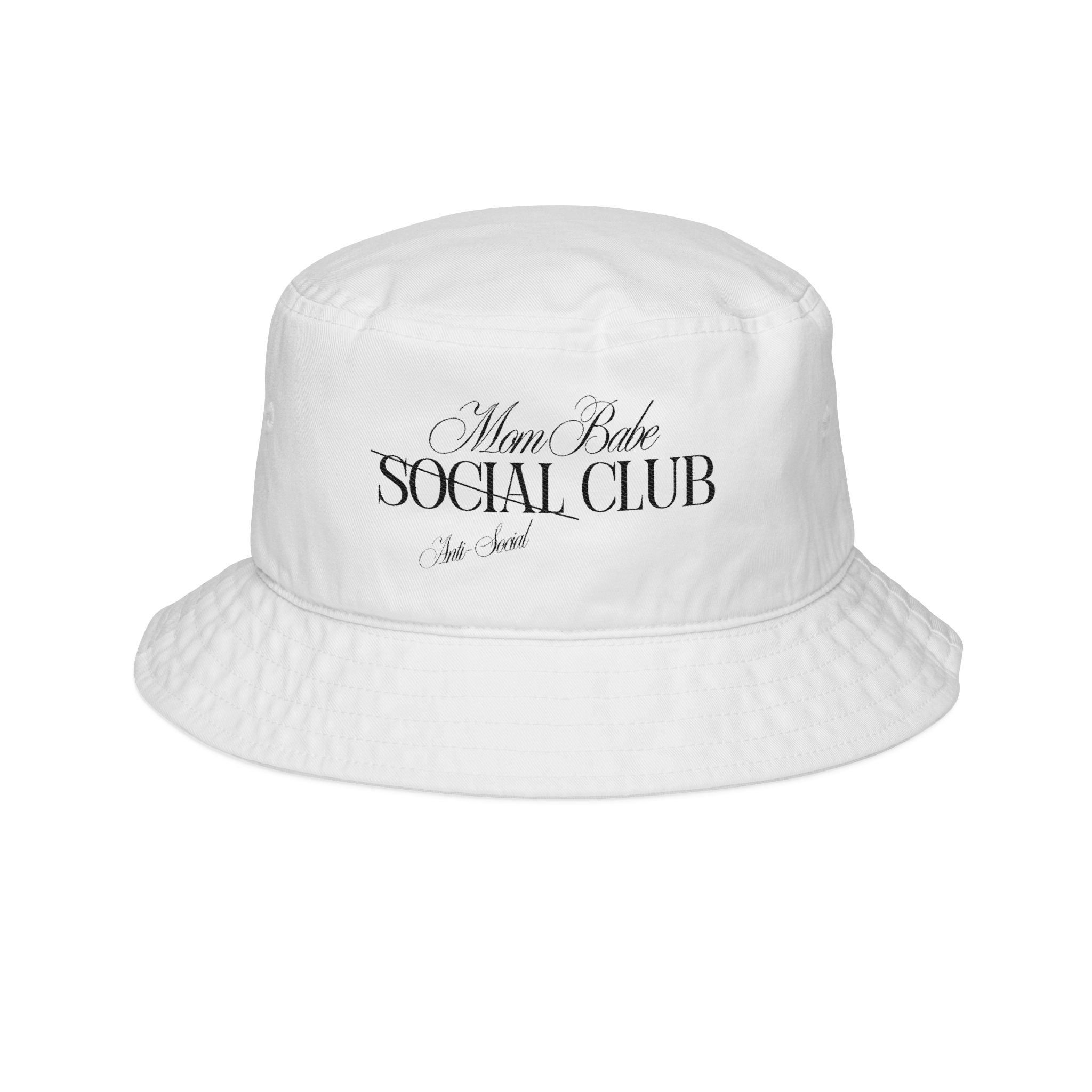 Mom Babe Anti-Social Club Bucket Hat - Black Embroidery