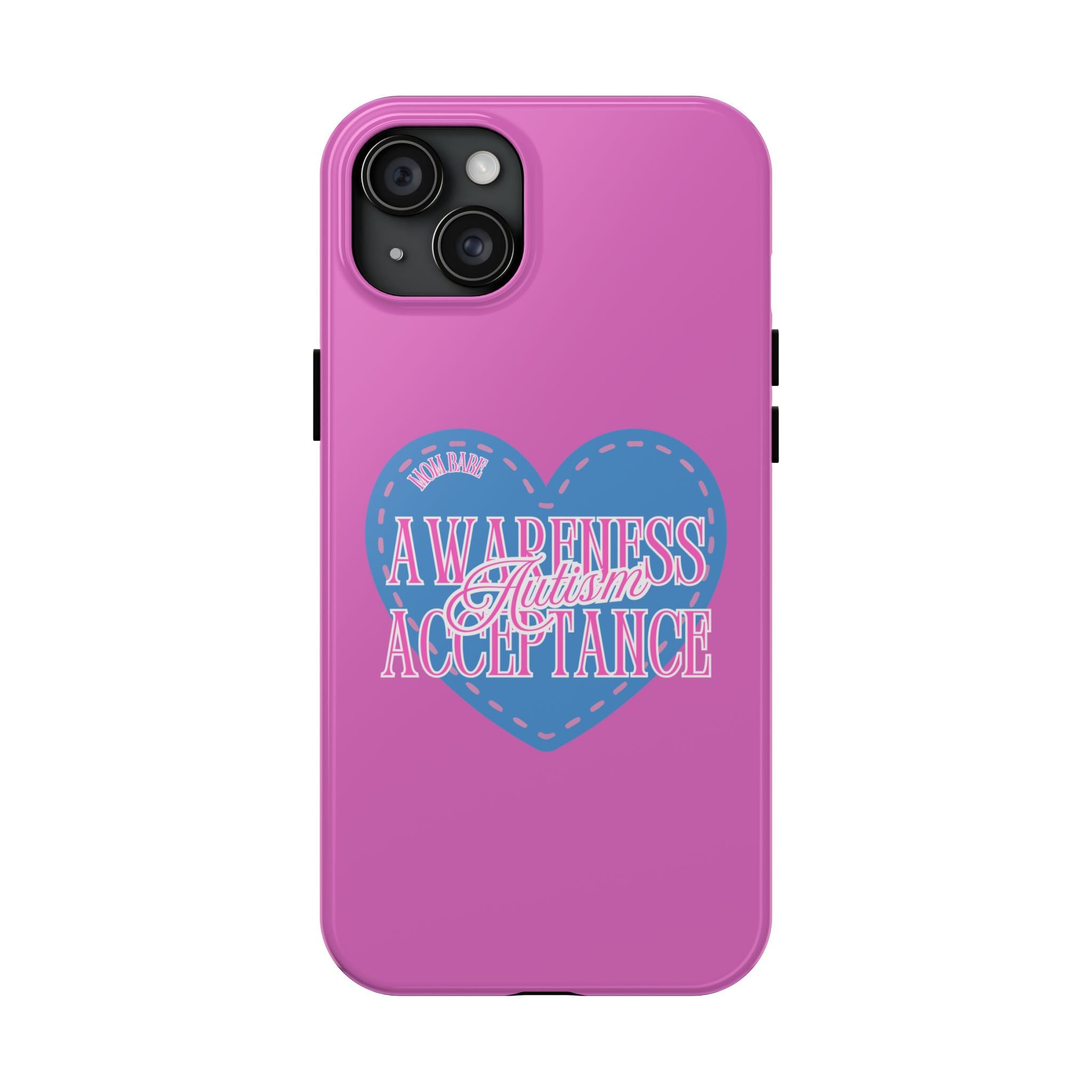 Autism Awareness and Acceptance — Stitched Heart Phone Case