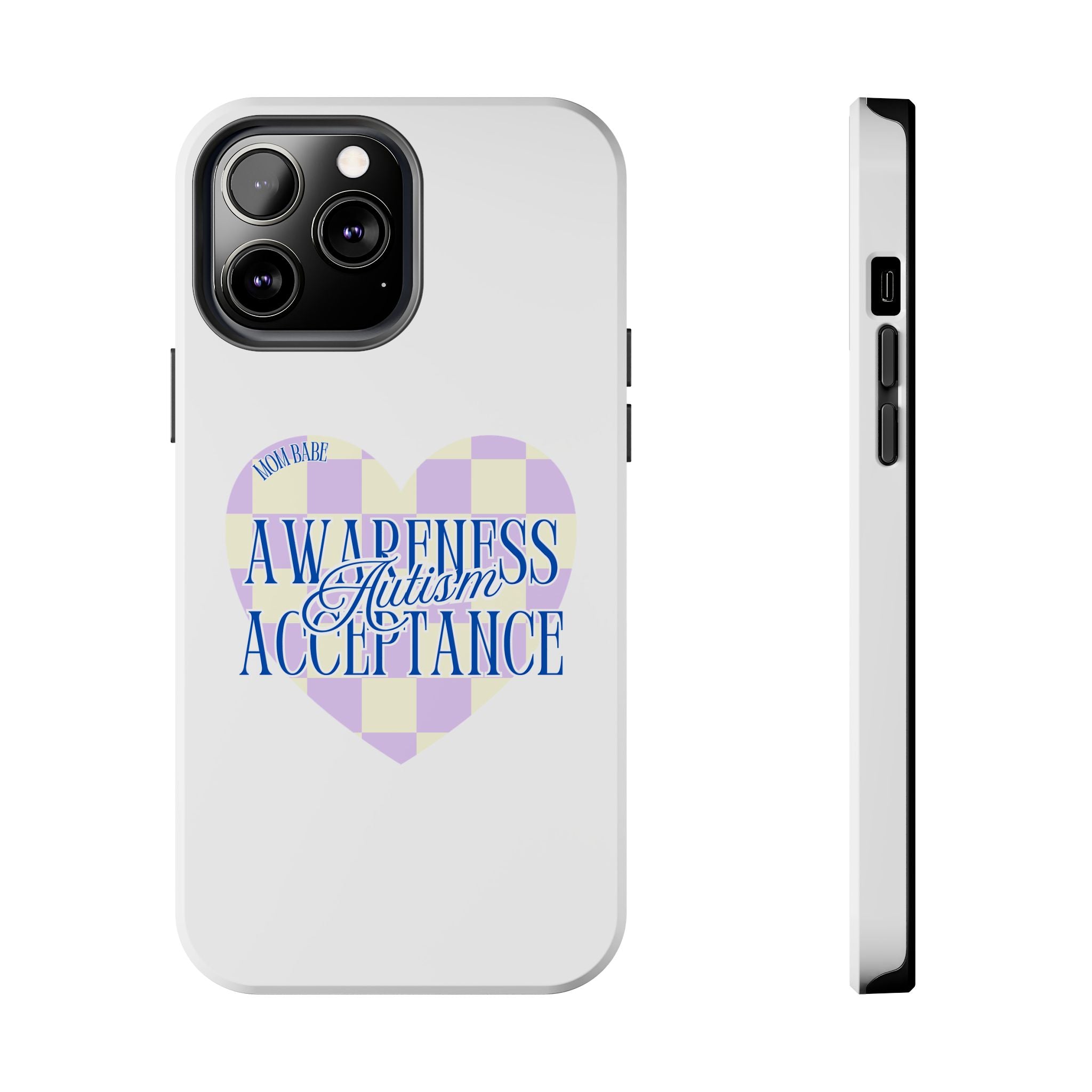 Autism Awareness and Acceptance — Checkered Heart Phone Case