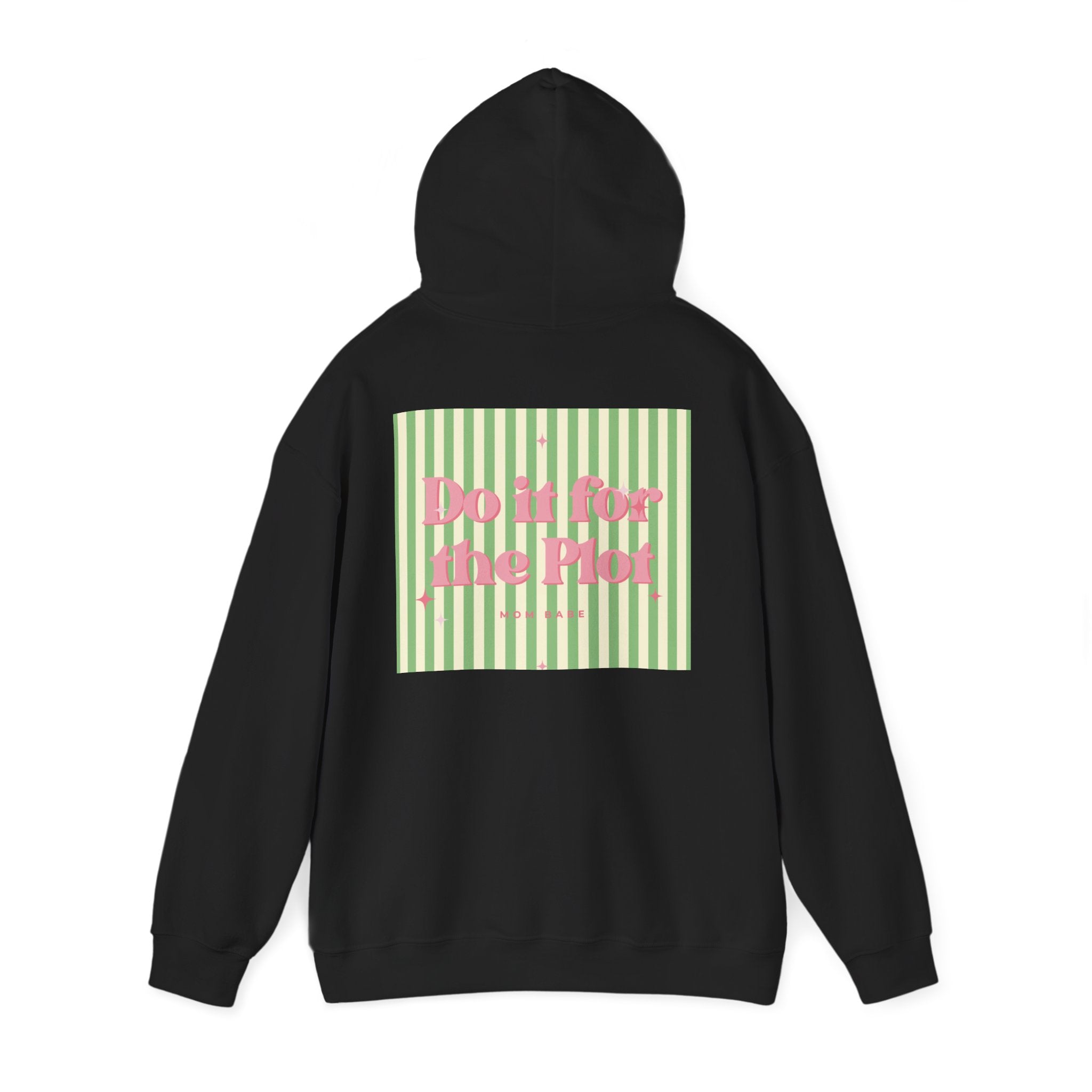 Do It For The Plot Mom Babe - Striped Graphic Hoodie