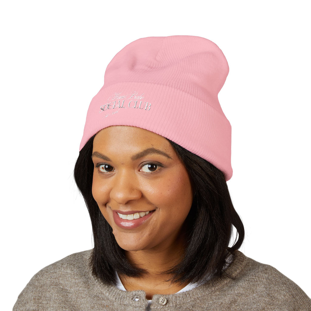 Mom Babe Anti-Social Club Beanie - White Embroidery