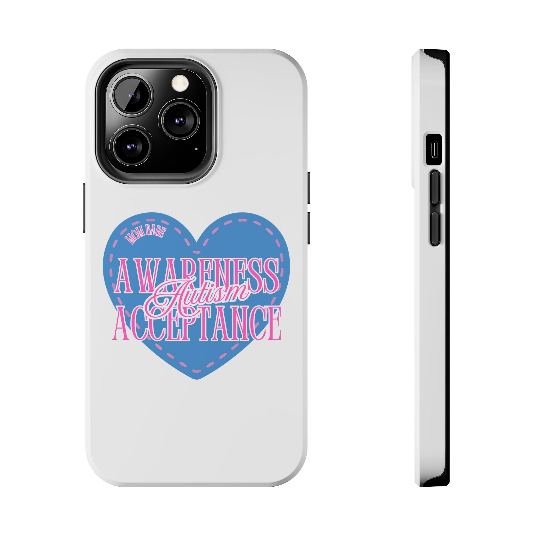 Autism Awareness and Acceptance — Stitched Heart Phone Case