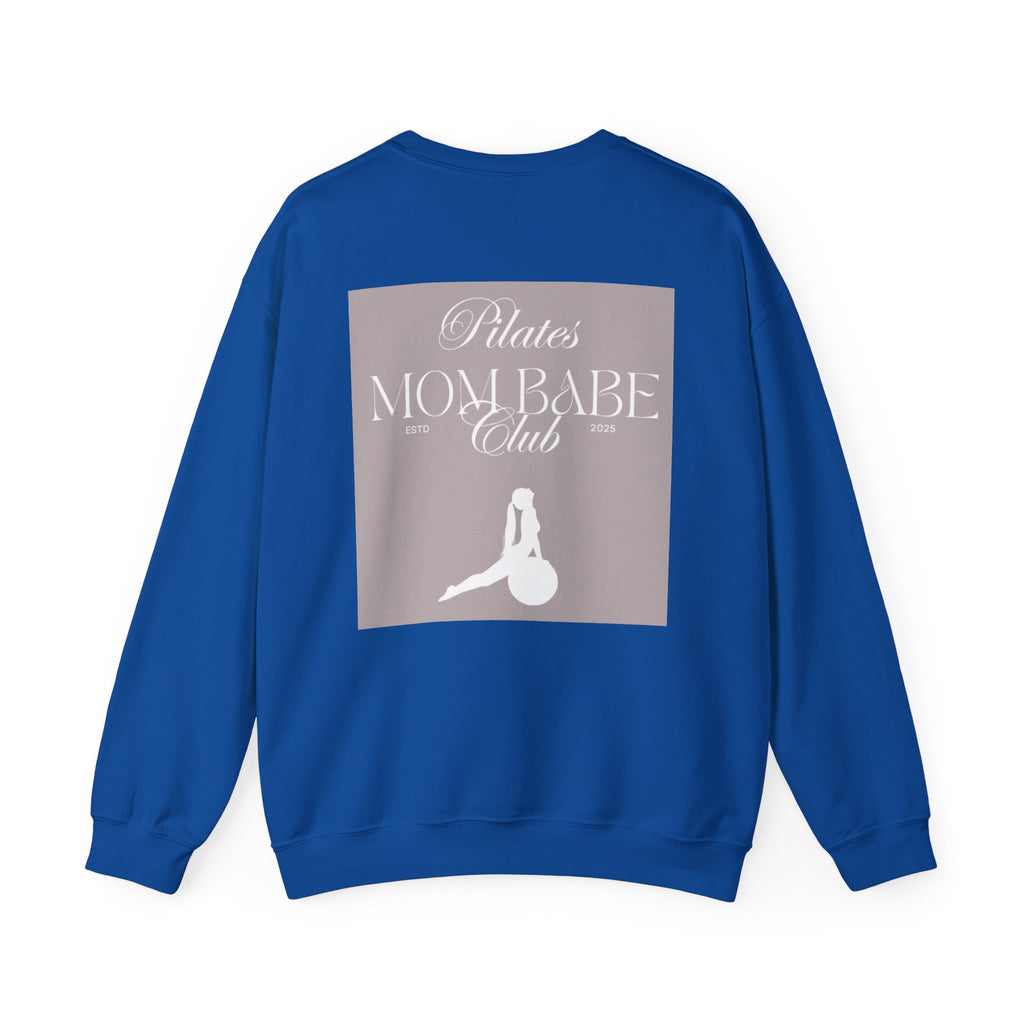 Pilates Mom Babe Club — Workout Graphic Sweatshirt (White Print)
