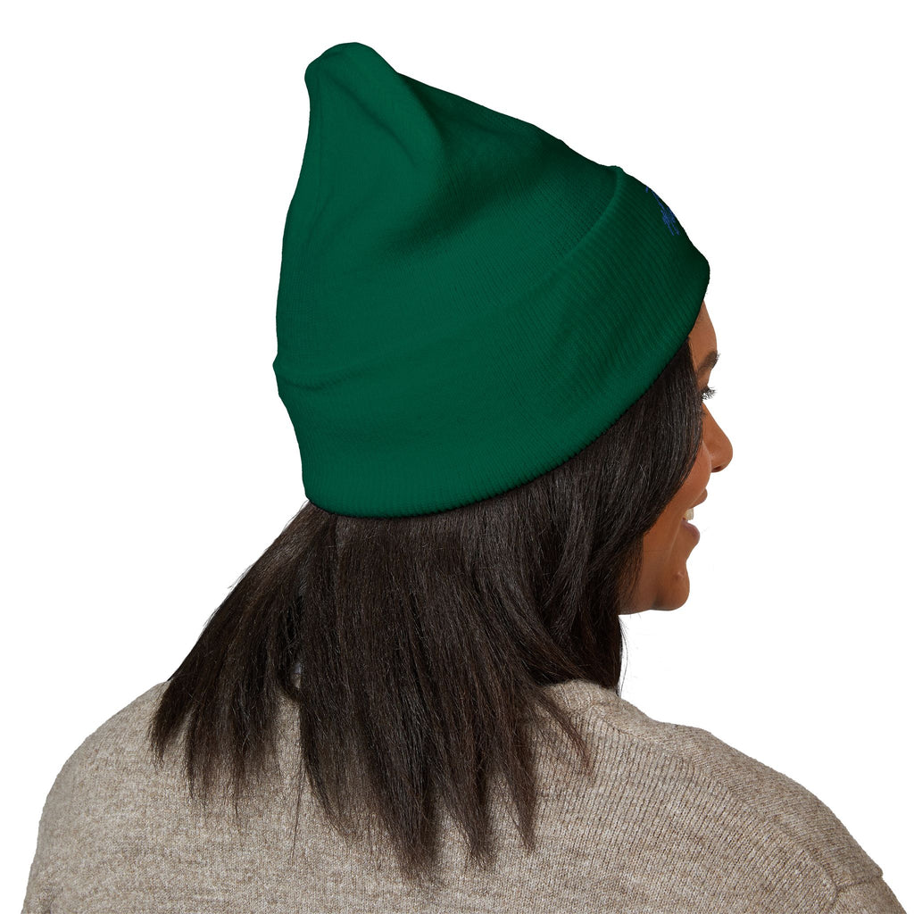 Tired AF Mom Babes Beanie - Blue and Red Embroidery