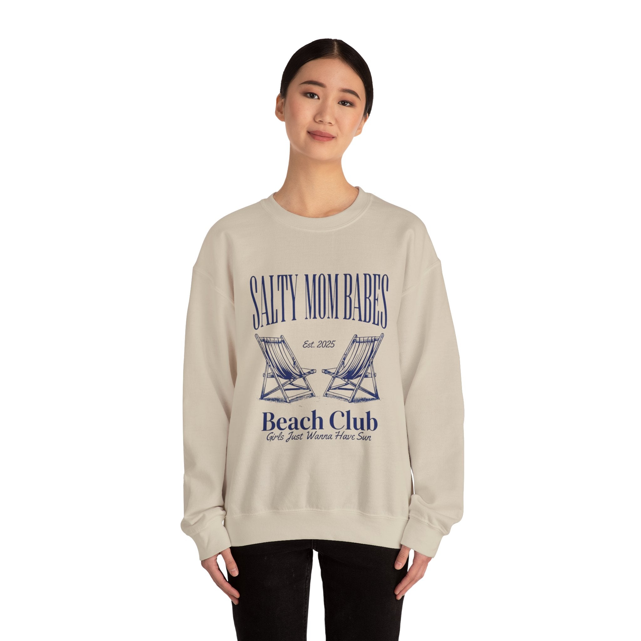 Salty Mom Babes Beach Club- Girls Just Wanna Have Sun Graphic Sweatshirt