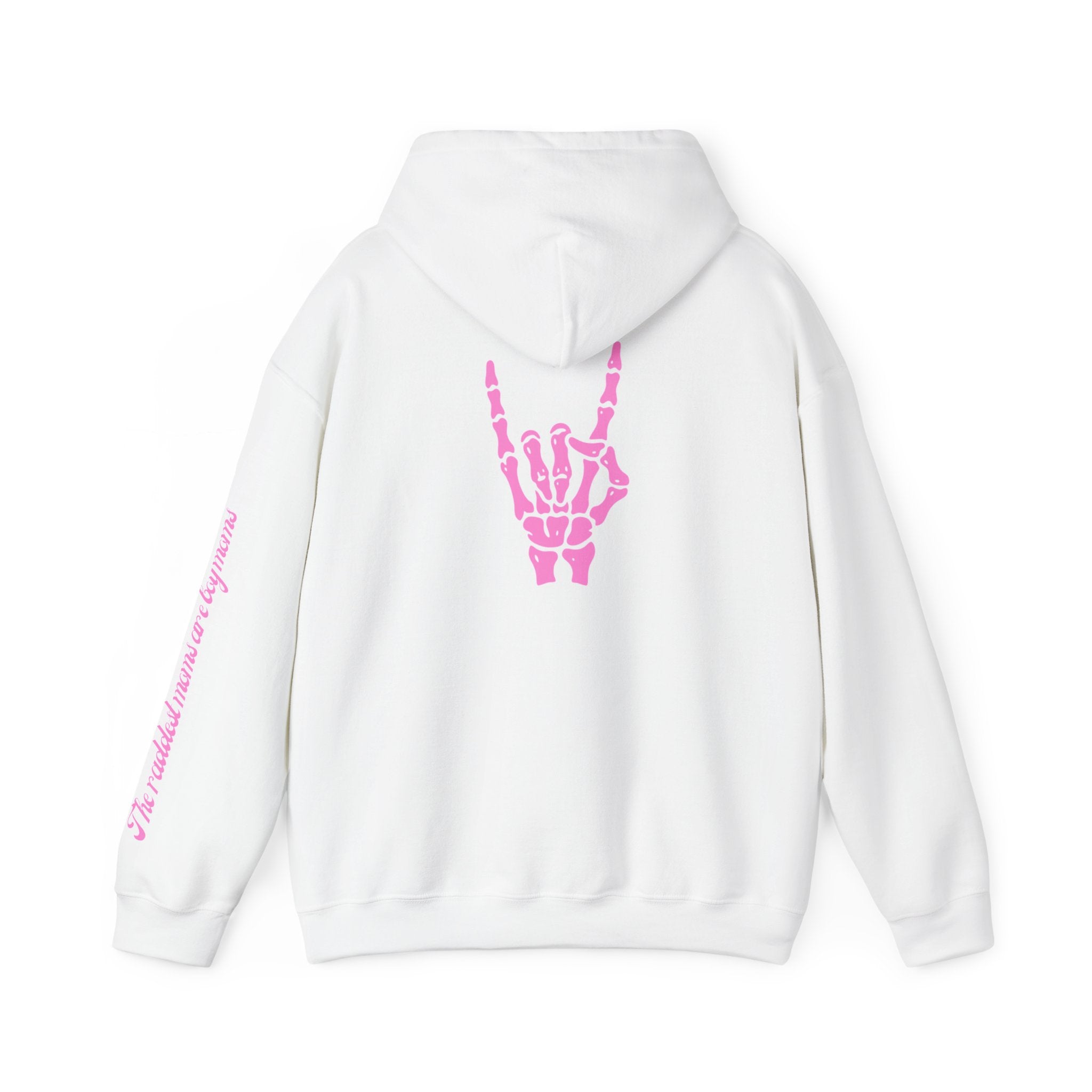 The Raddest Moms Are Boy Moms - Skeletal Rock Hand Graphic Hoodie