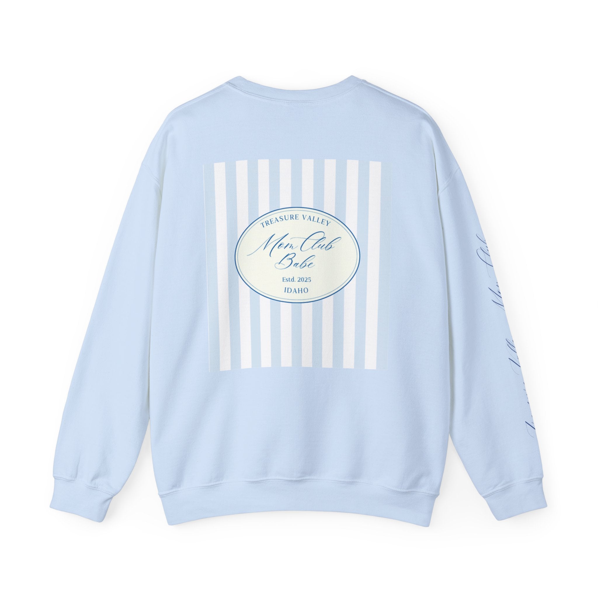 Treasure Valley Mom Club - Striped Graphic Sweatshirt