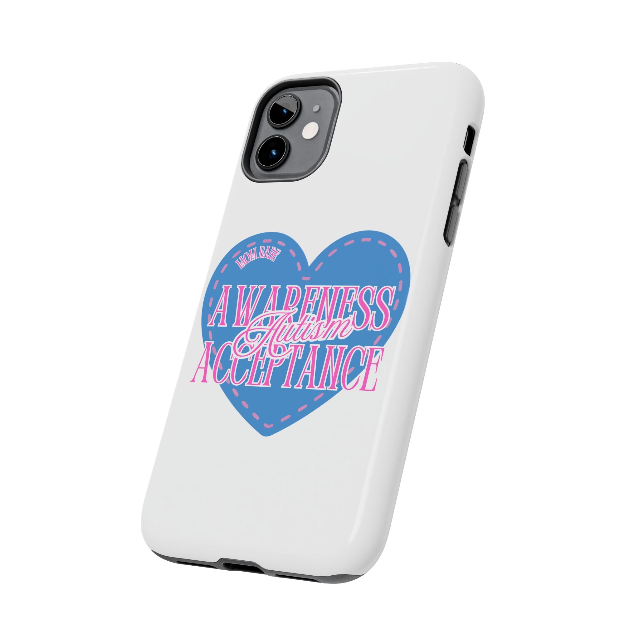 Autism Awareness and Acceptance — Stitched Heart Phone Case
