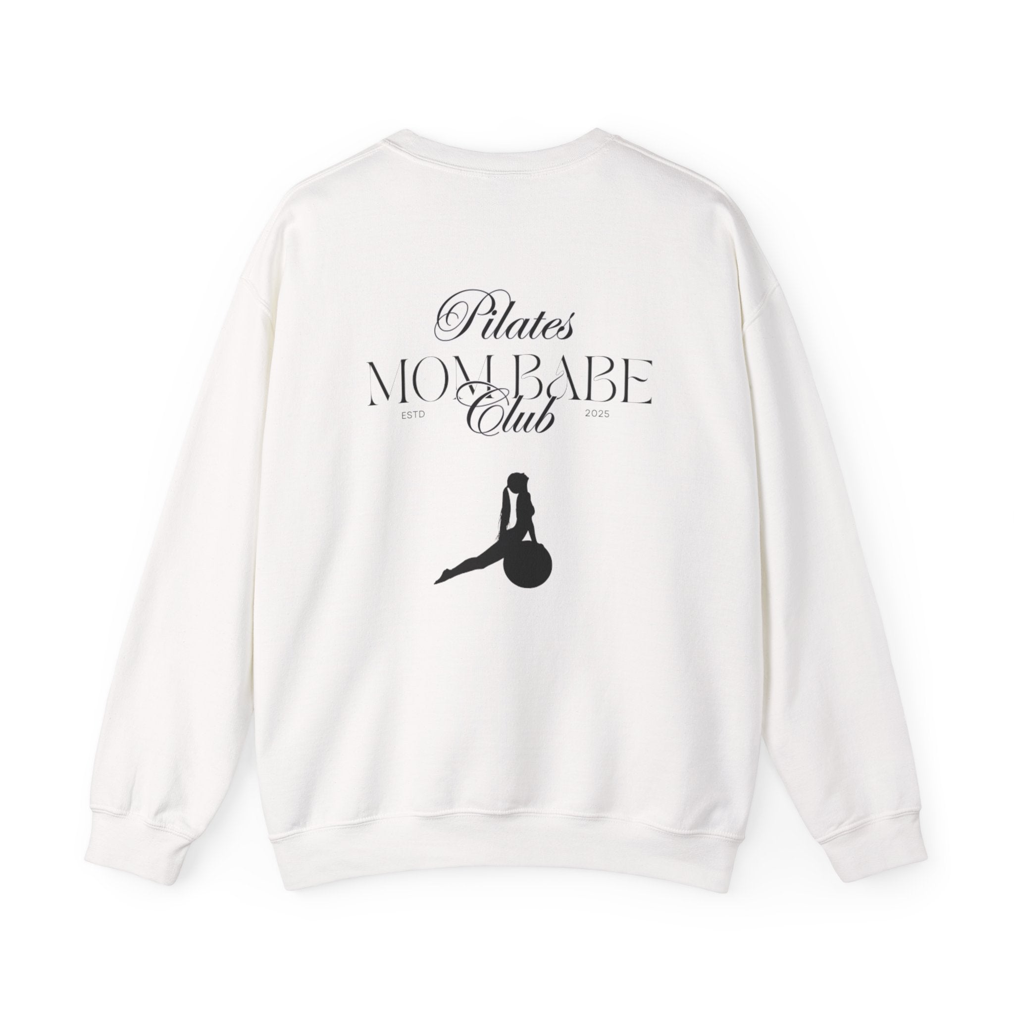 Pilates Mom Babe Club — Workout Graphic Sweatshirt (Black Print)