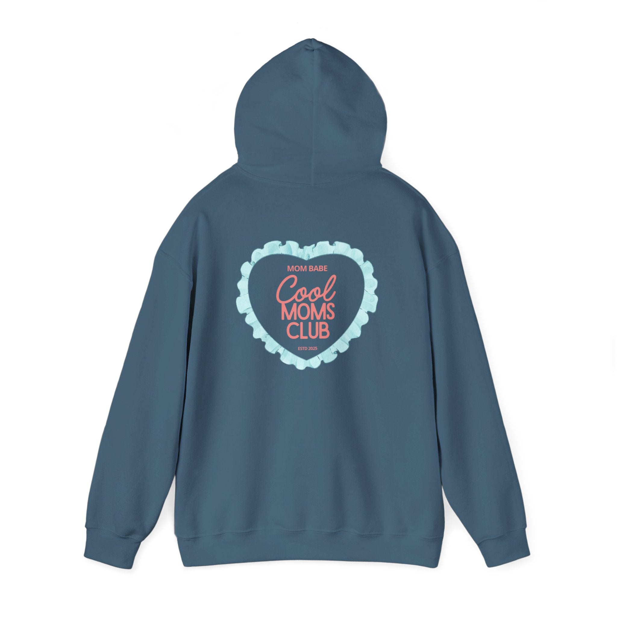 Mom Babe Cool Moms Club - Ruffled Heart Graphic Hoodie