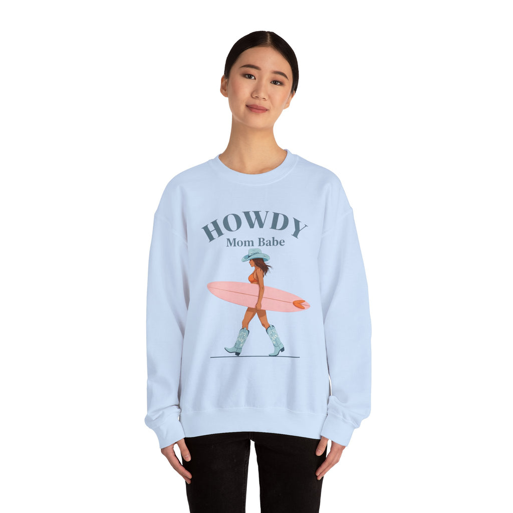 Howdy Mom Babe — Surf Girl Graphic Sweatshirt