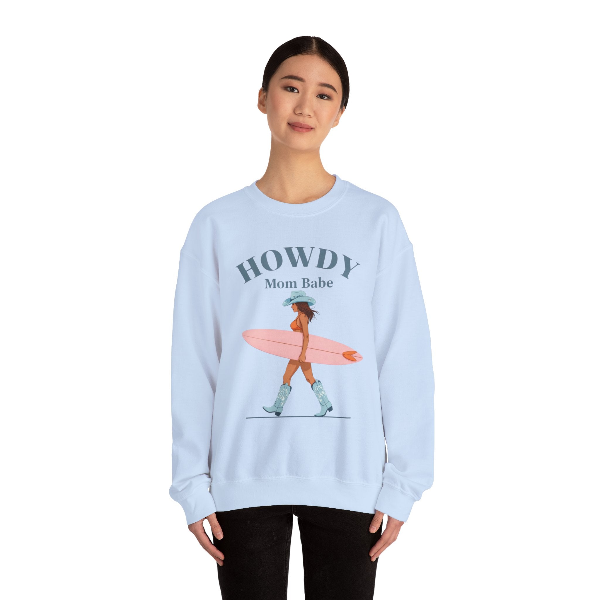 Howdy Mom Babe — Surf Girl Graphic Sweatshirt