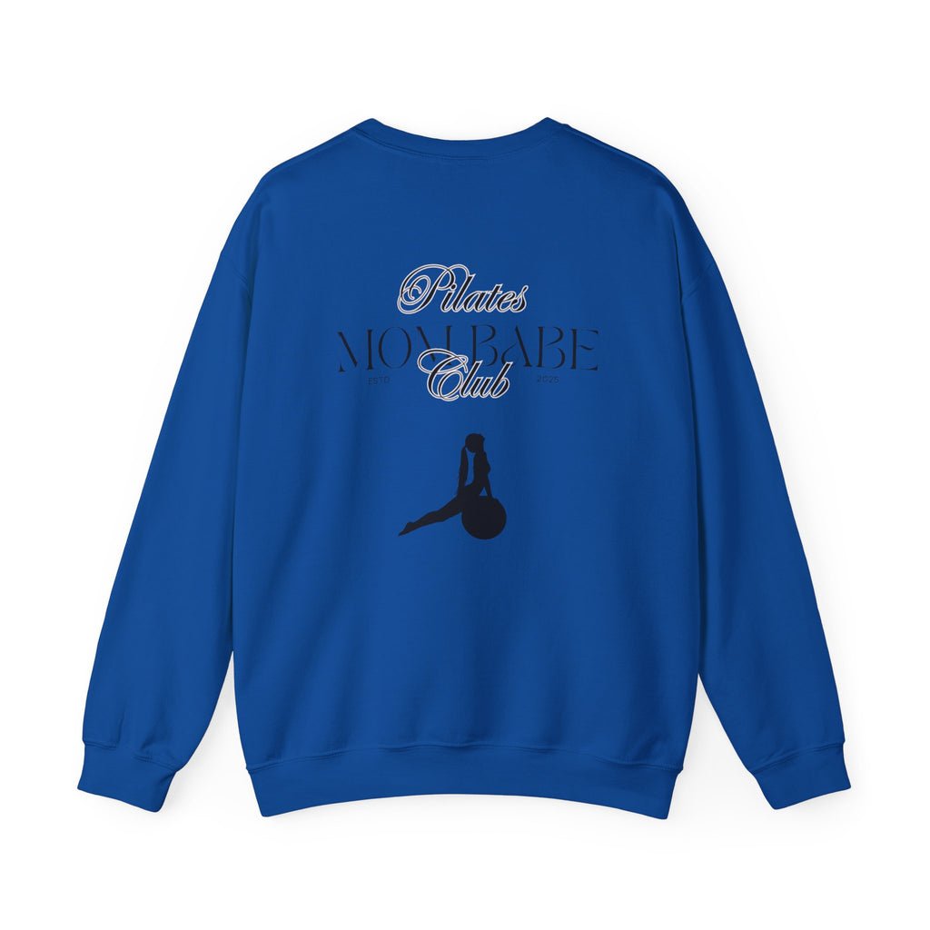Pilates Mom Babe Club — Workout Graphic Sweatshirt (Black Print)