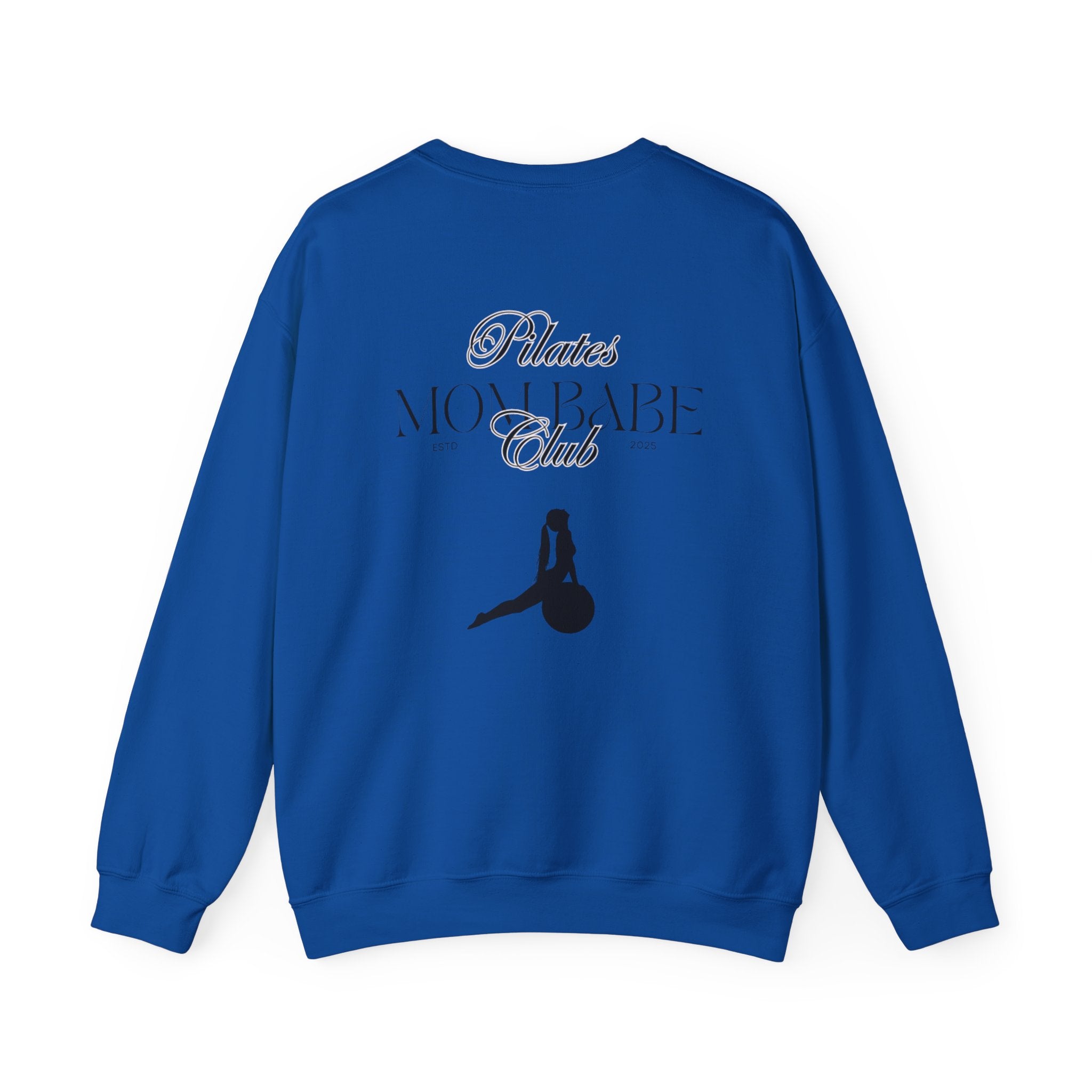 Pilates Mom Babe Club — Workout Graphic Sweatshirt (Black Print)