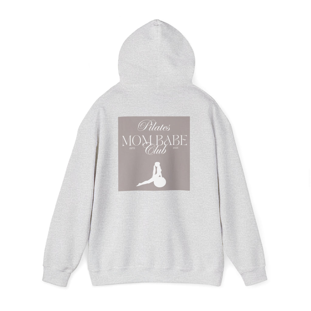 Pilates Mom Babe Club — Workout Graphic Hoodie (White Print)