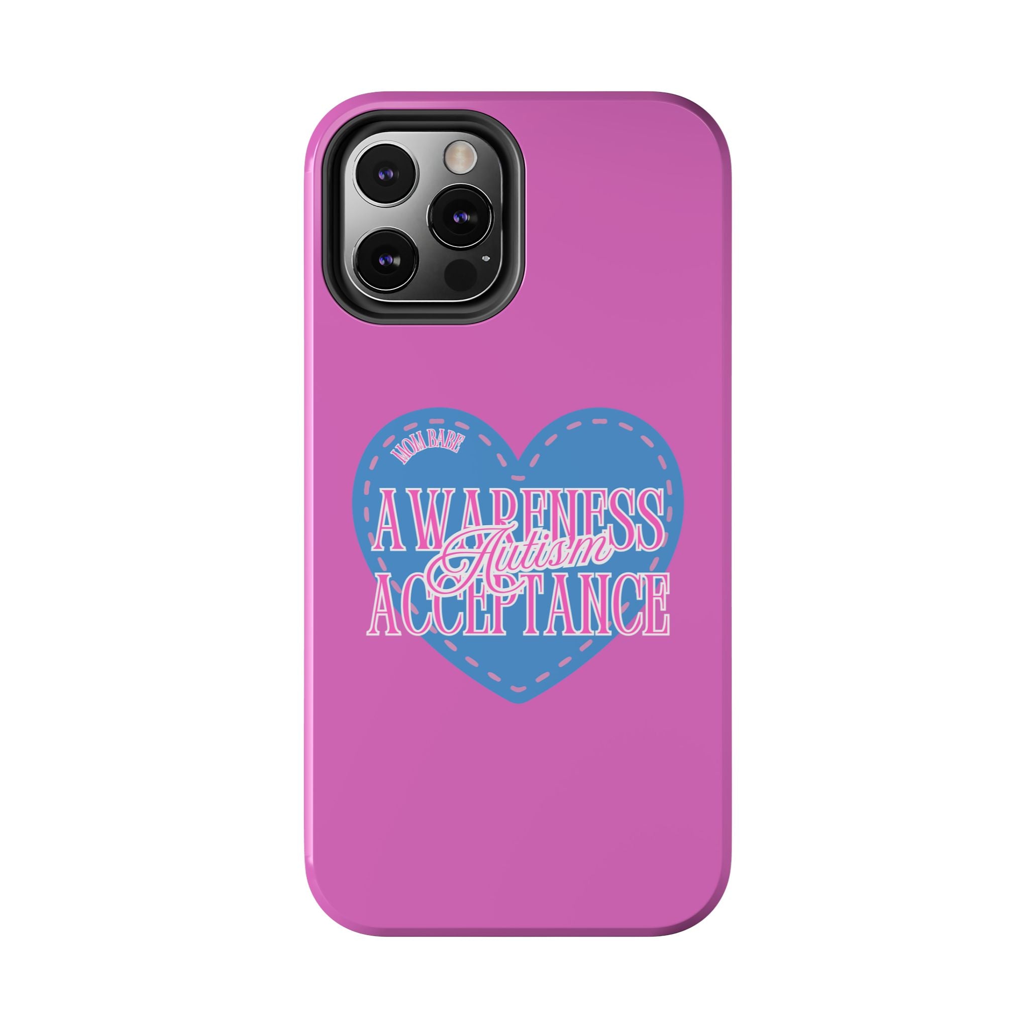 Autism Awareness and Acceptance — Stitched Heart Phone Case