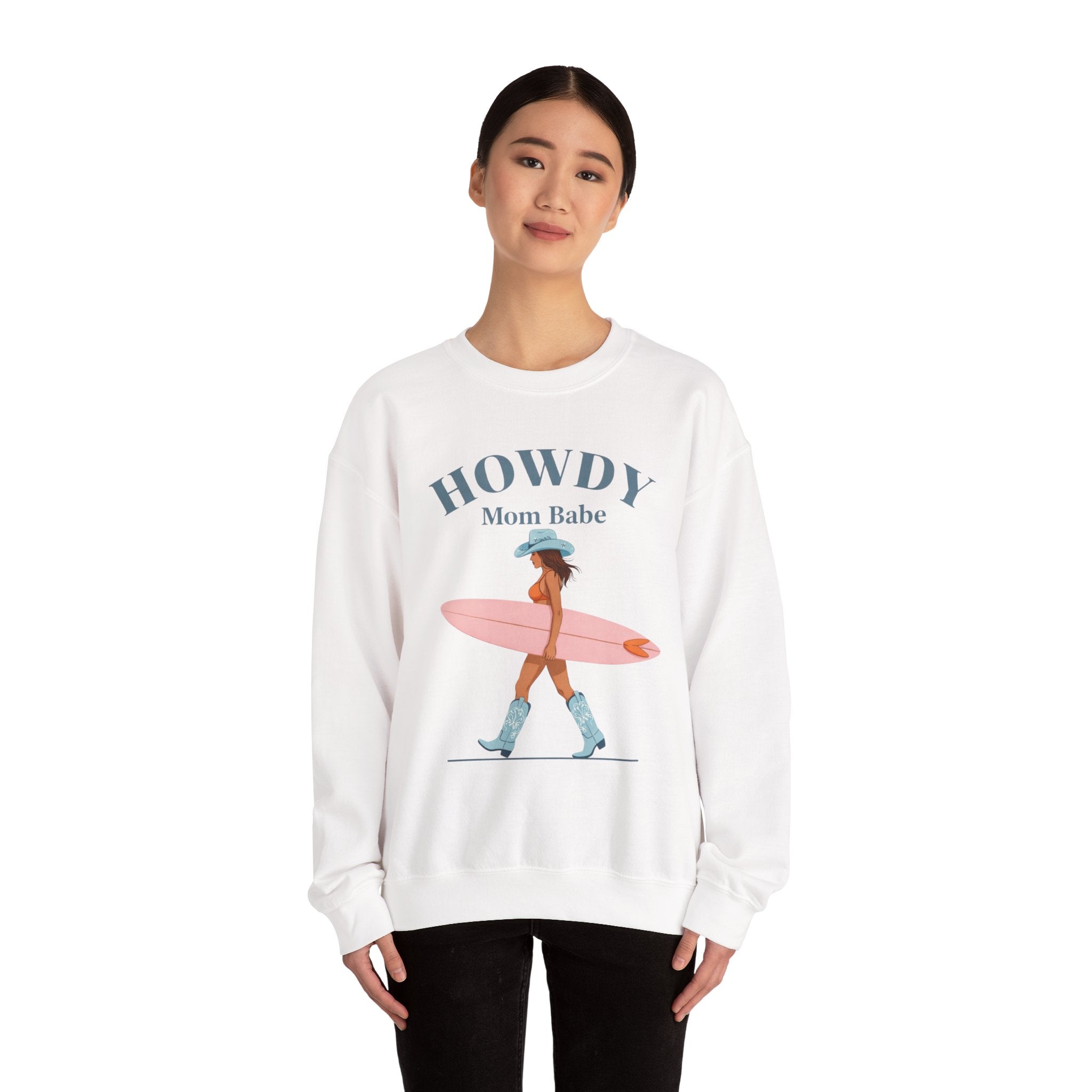 Howdy Mom Babe — Surf Girl Graphic Sweatshirt