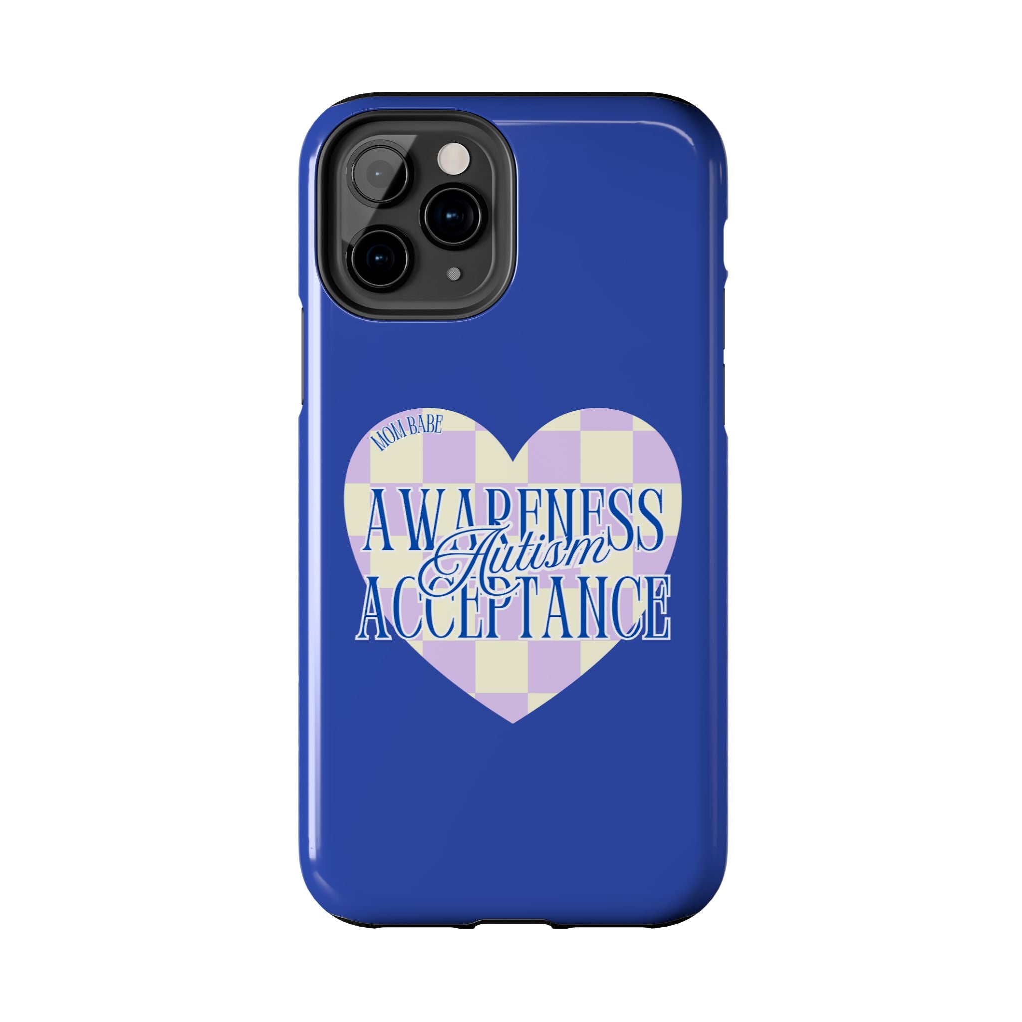 Autism Awareness and Acceptance — Checkered Heart Phone Case
