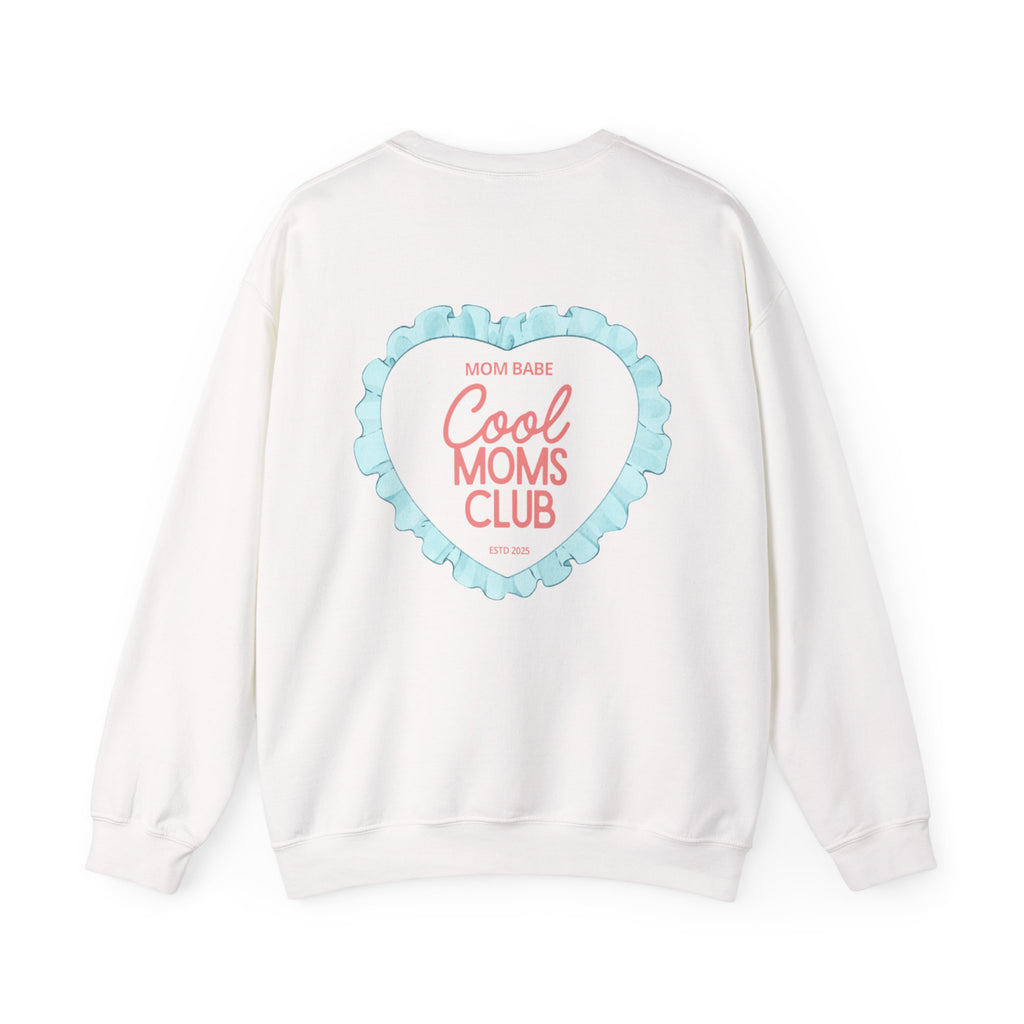 Mom Babe Cool Moms Club - Ruffled Heart Graphic Sweatshirt