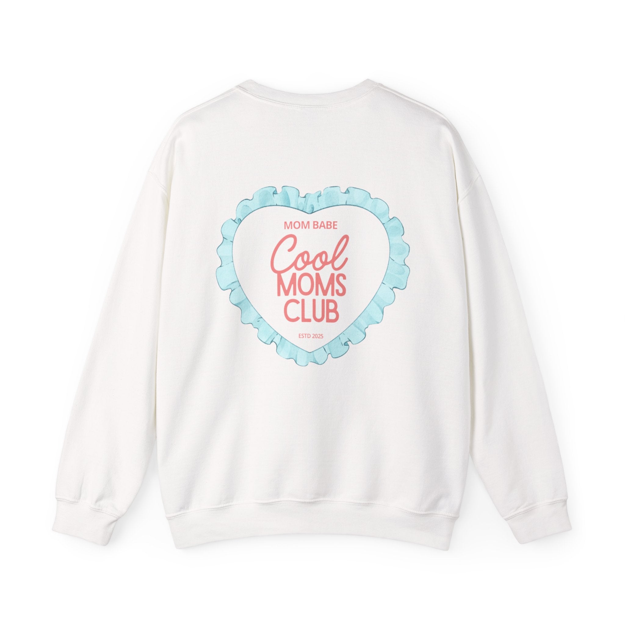 Mom Babe Cool Moms Club - Ruffled Heart Graphic Sweatshirt