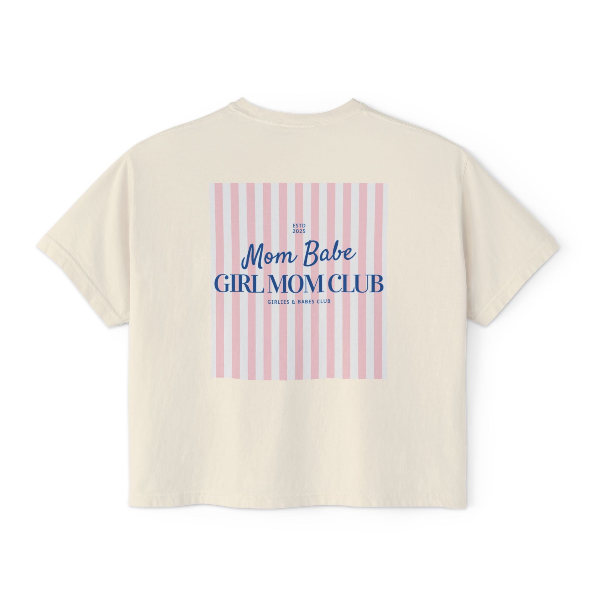 Mom Babe Girl Mom Club - Striped Graphic Tee