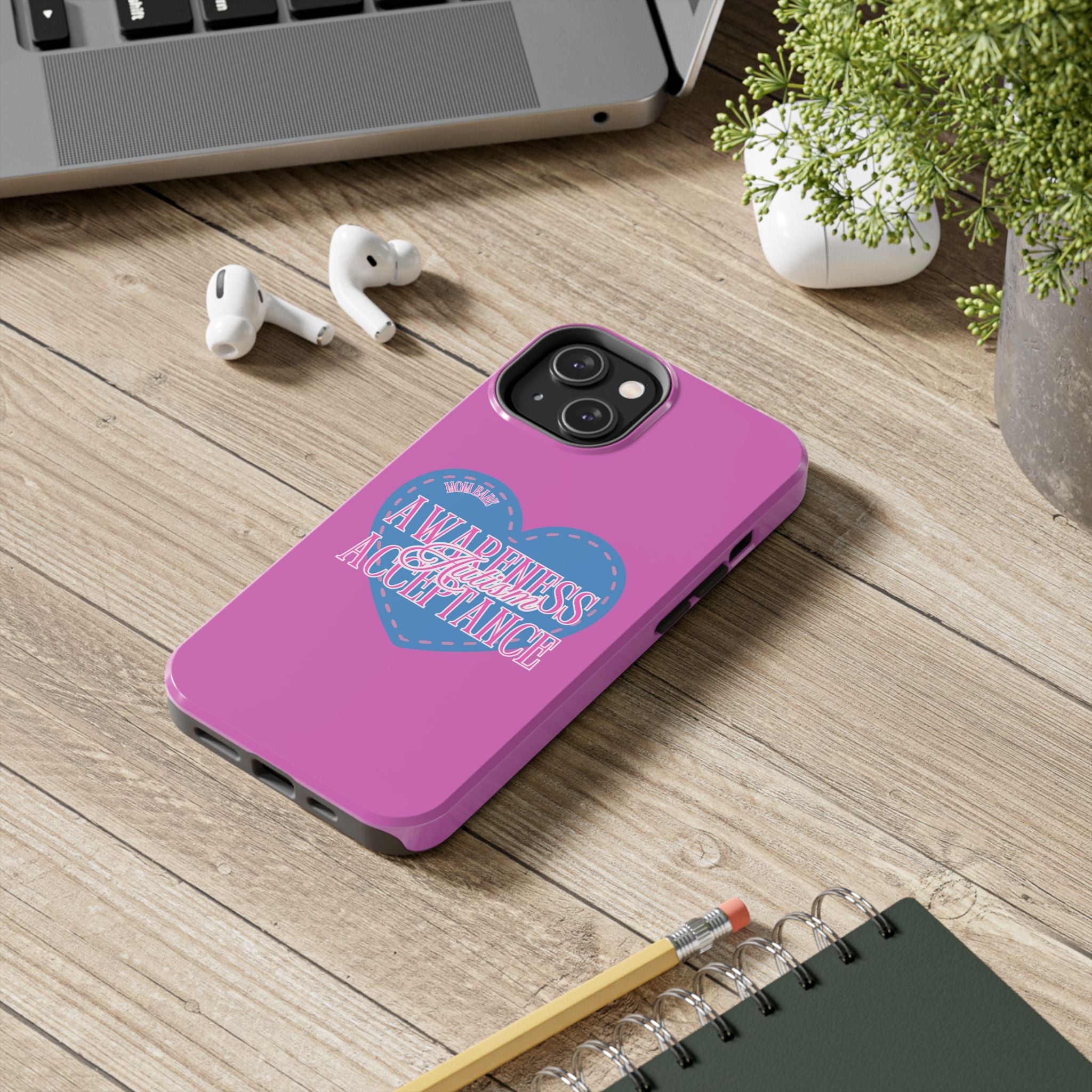 Autism Awareness and Acceptance — Stitched Heart Phone Case