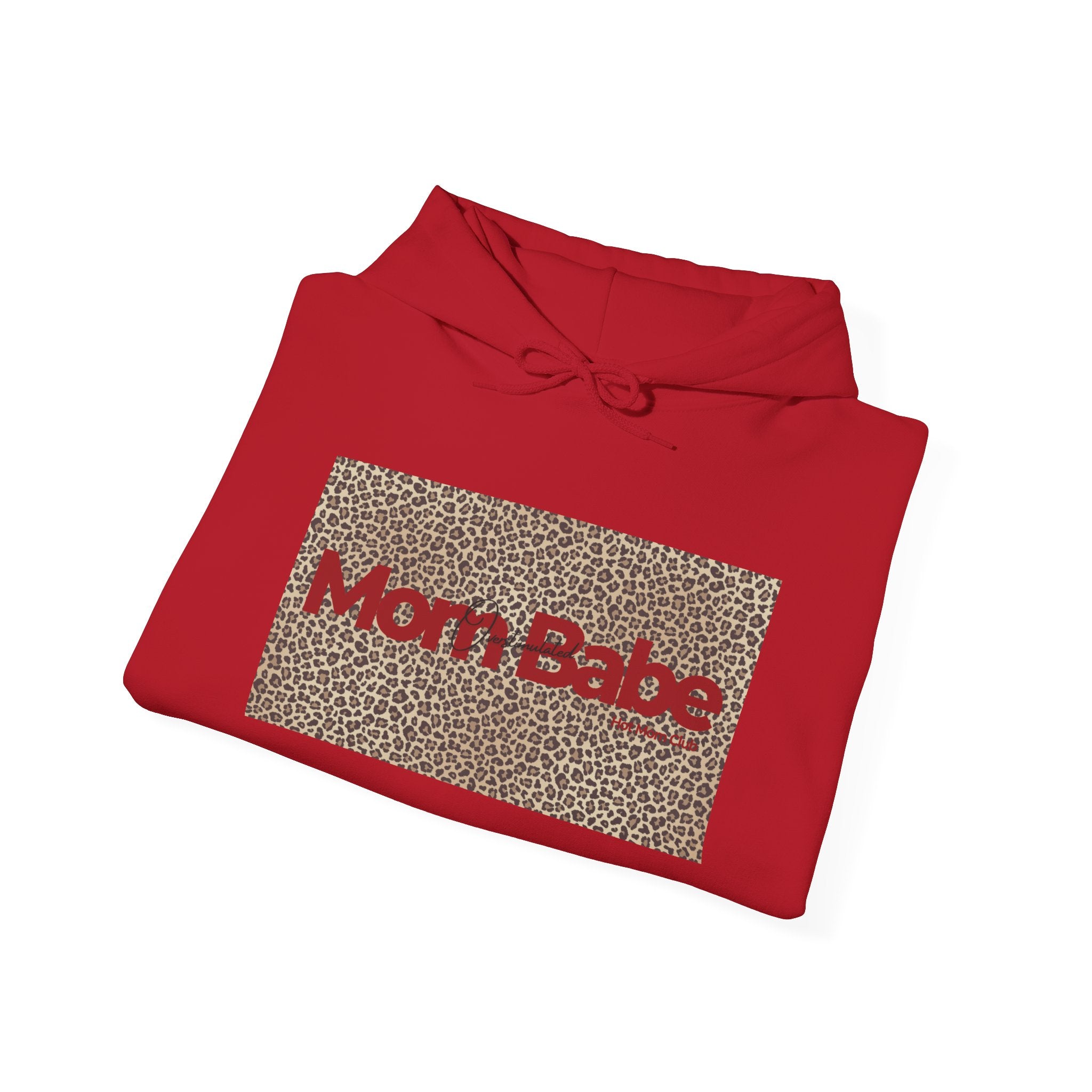 Overstimulated Mom Babe — Leopard Graphic Hoodie
