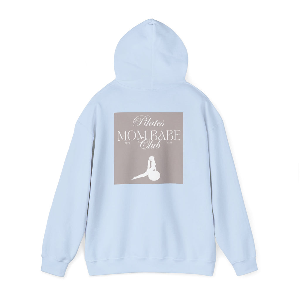Pilates Mom Babe Club — Workout Graphic Hoodie (White Print)