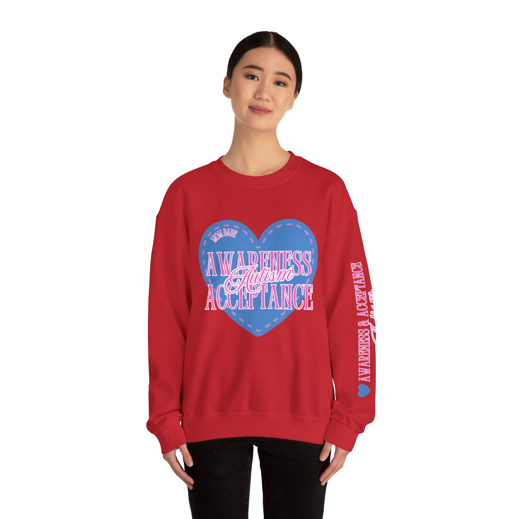 Autism Awareness and Acceptance — Stitched Heart Sweatshirt