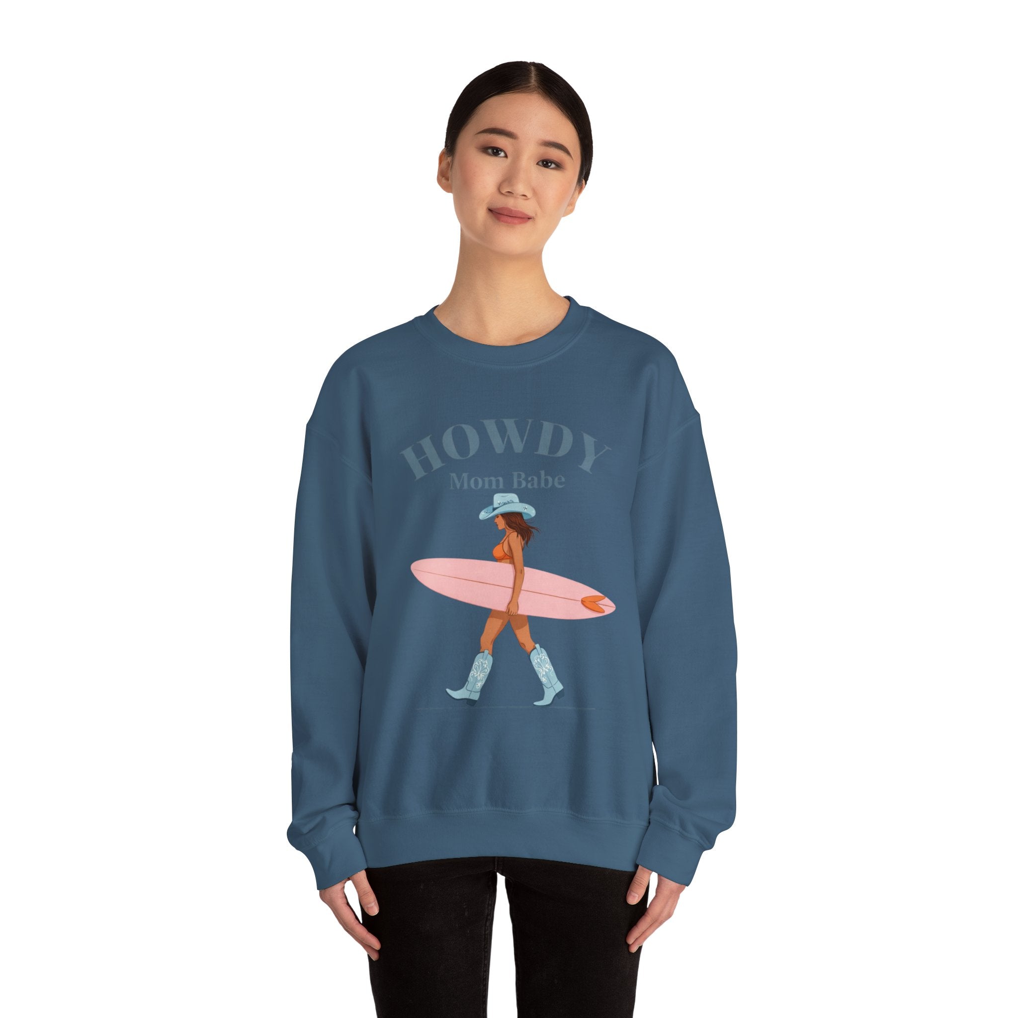 Howdy Mom Babe — Surf Girl Graphic Sweatshirt