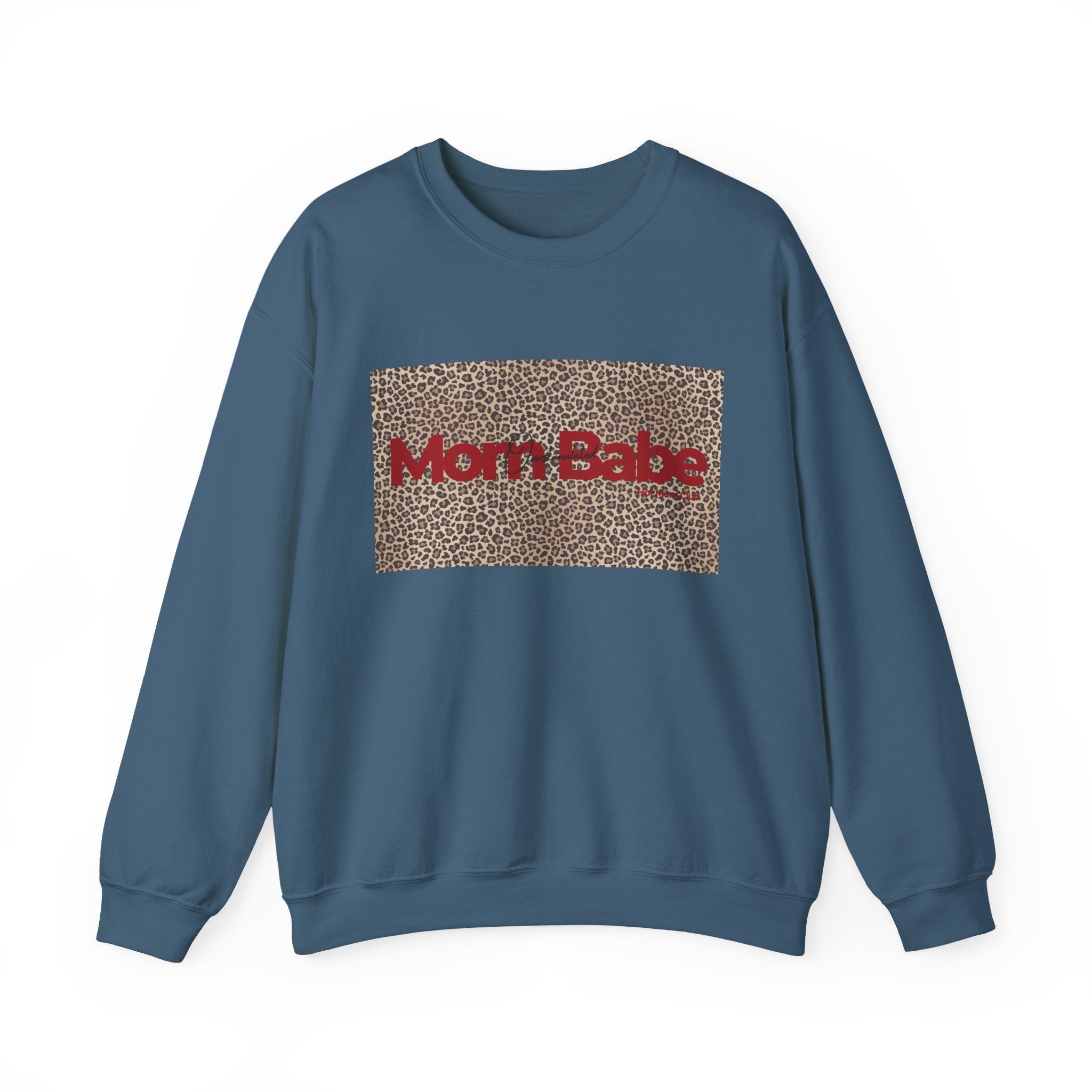 Overstimulated Mom Babe — Leopard Graphic Sweatshirt