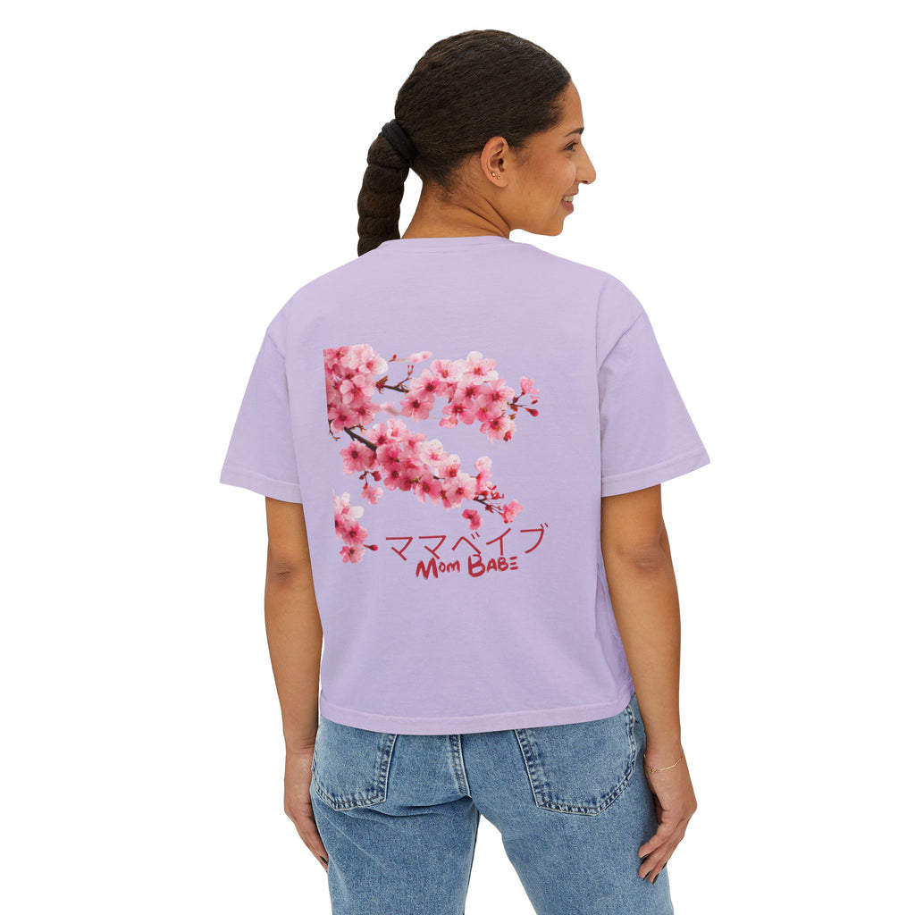 Mom Babe Cherry Blossom - Japanese Kanji Tee