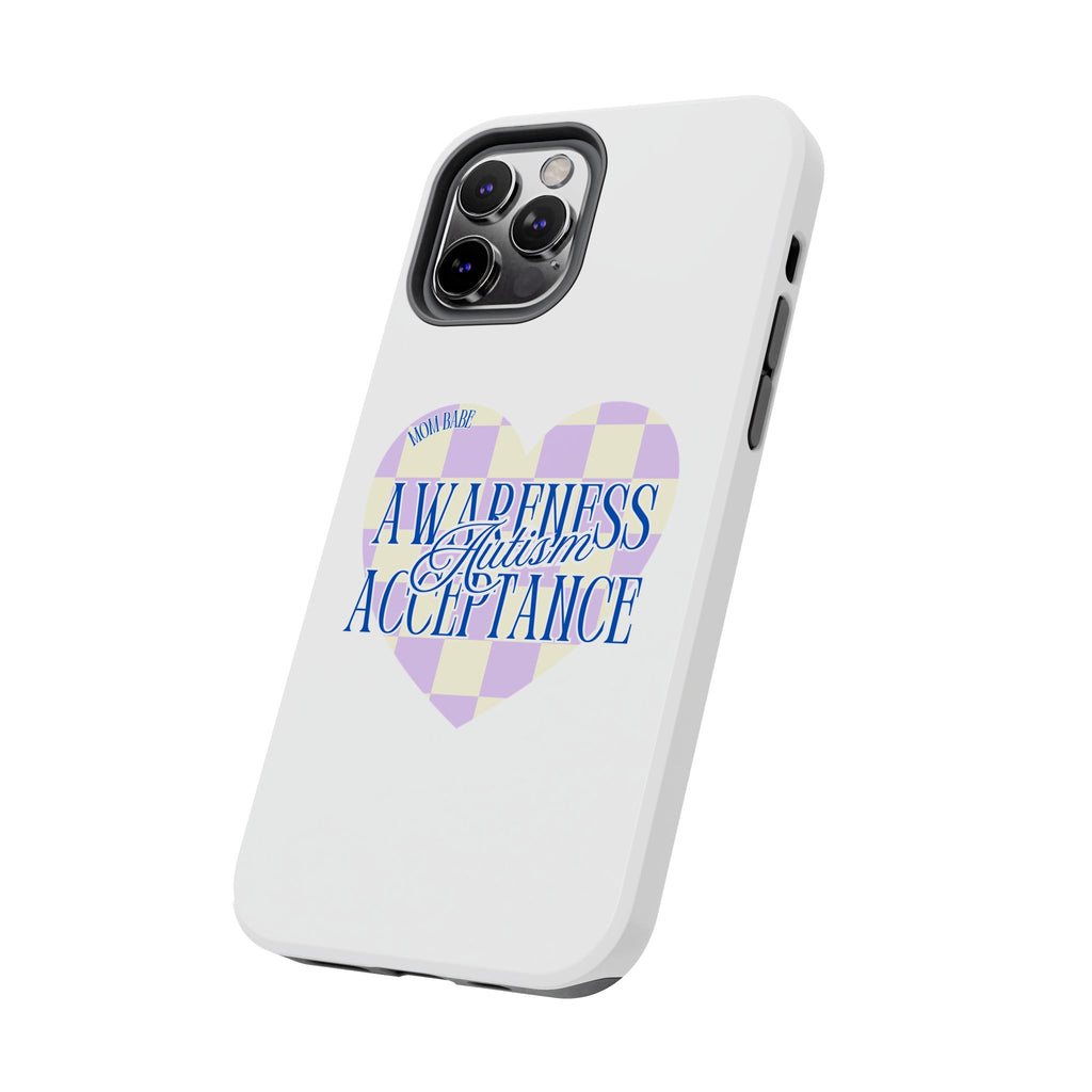 Autism Awareness and Acceptance — Checkered Heart Phone Case