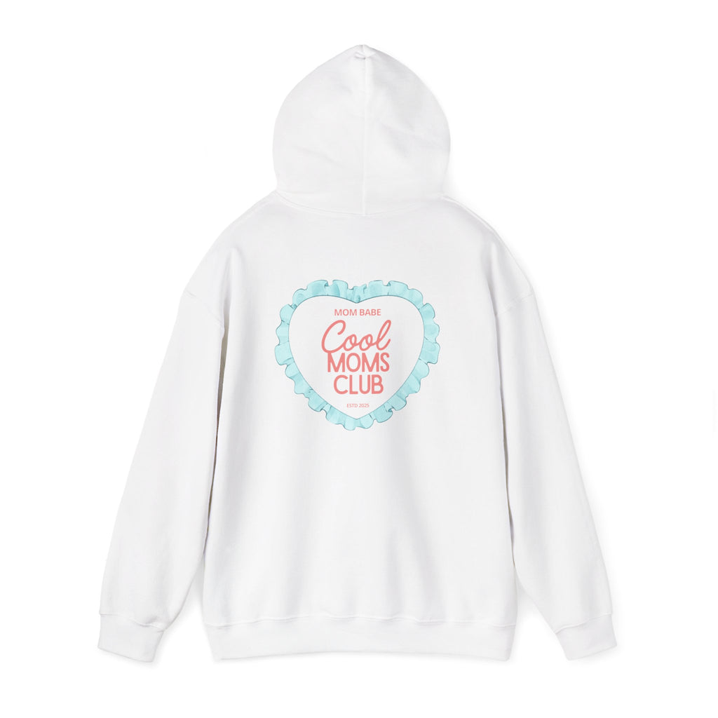 Mom Babe Cool Moms Club - Ruffled Heart Graphic Hoodie